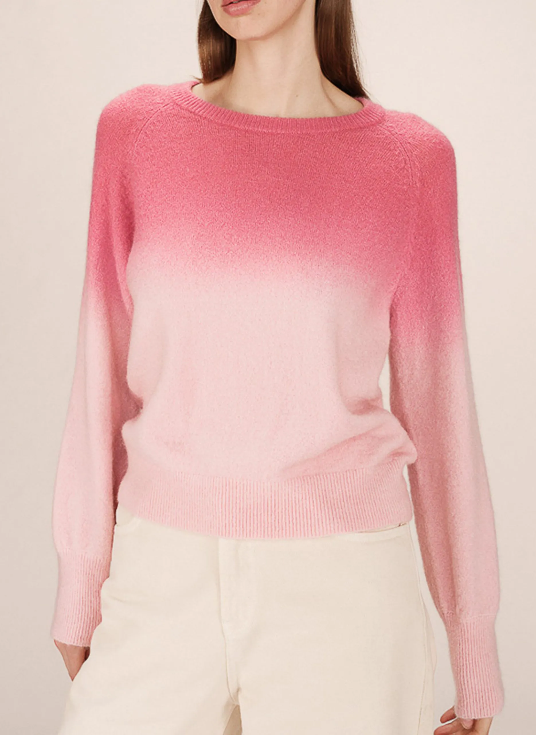 Pull col rond tie and dye Rose SACRAMENTO