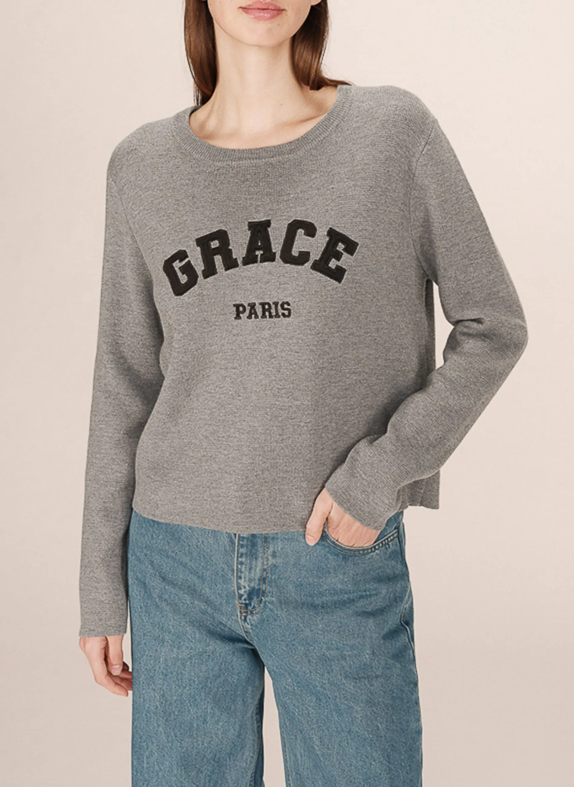 Pull col rond Gris SARDAIGNE