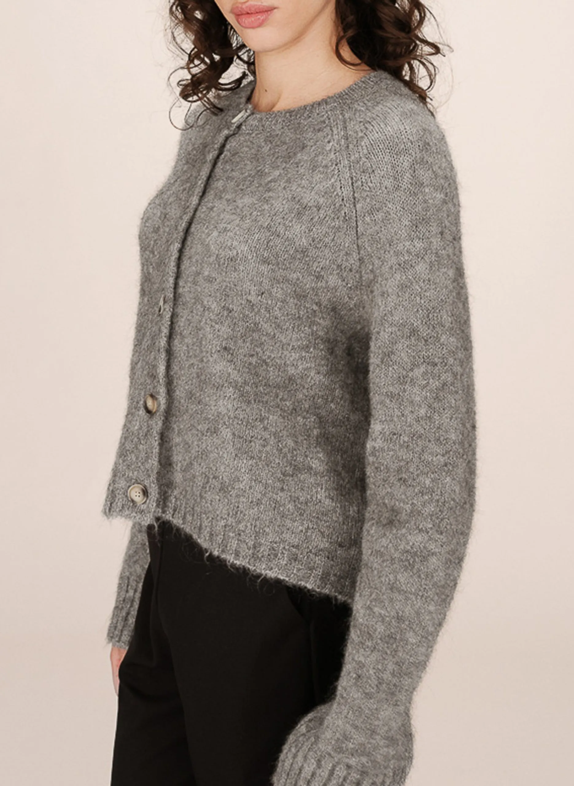 Gilet col rond Gris SALMA