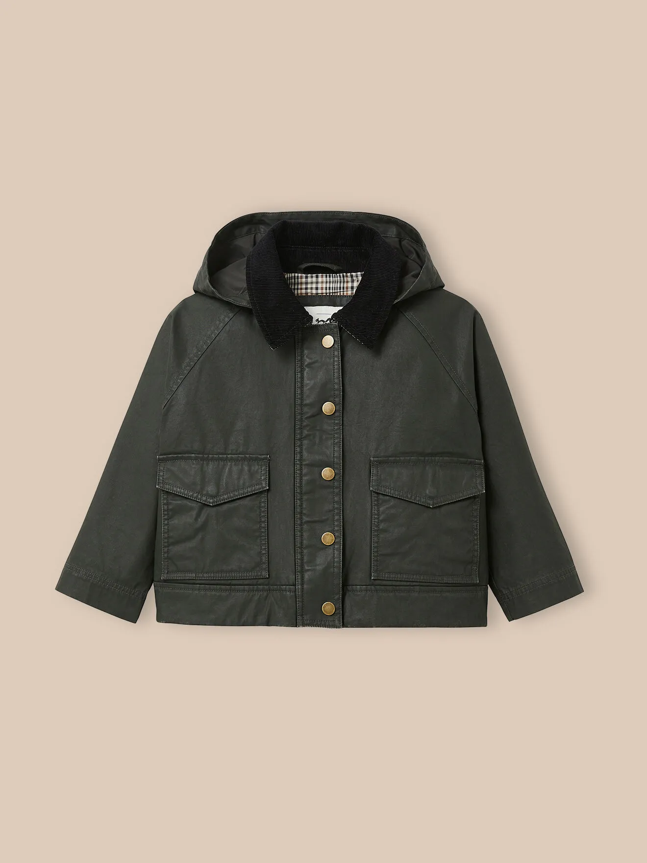 Veste en coton enduit Vert