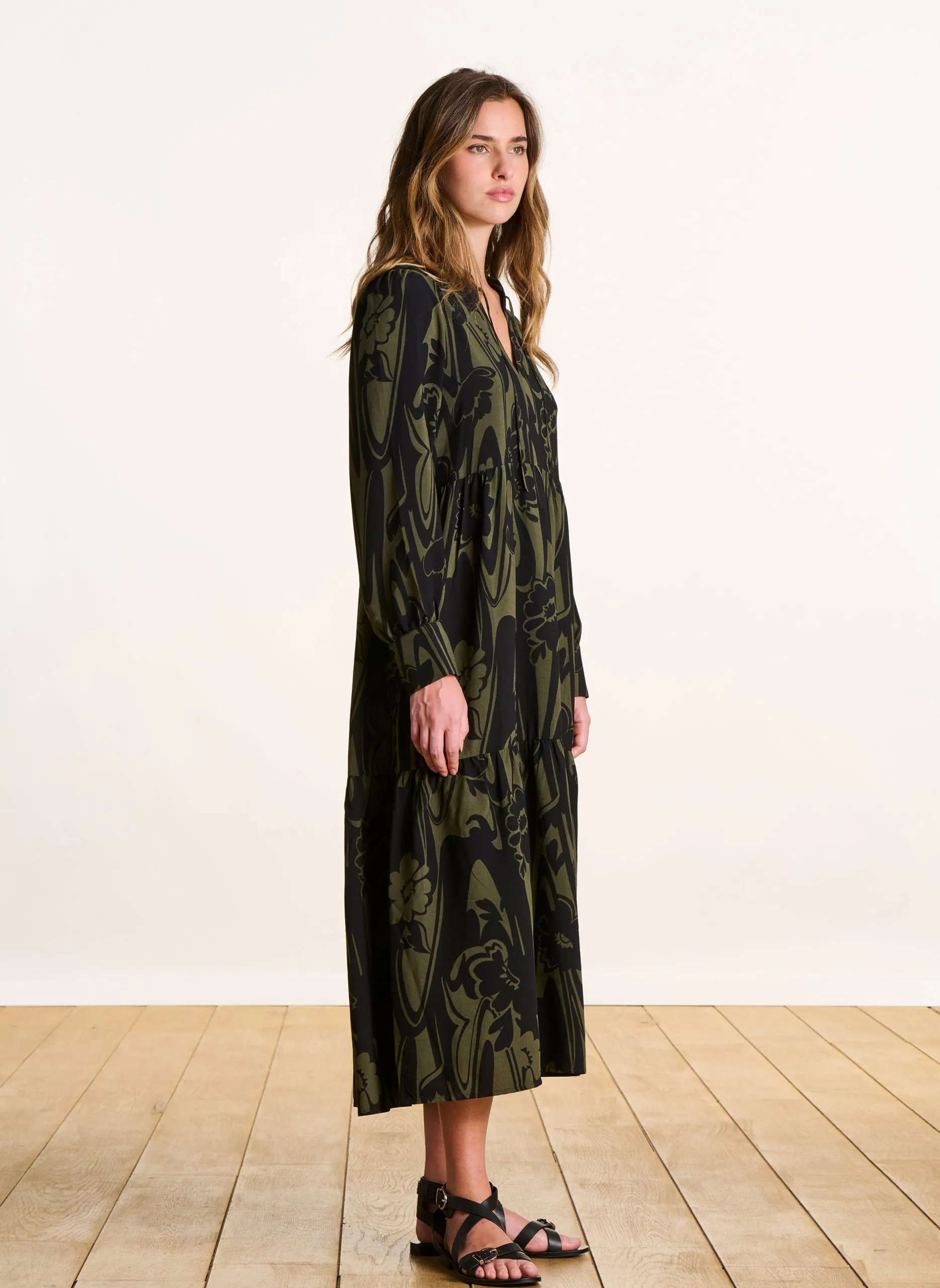 Robe longue imprimée Multicolore