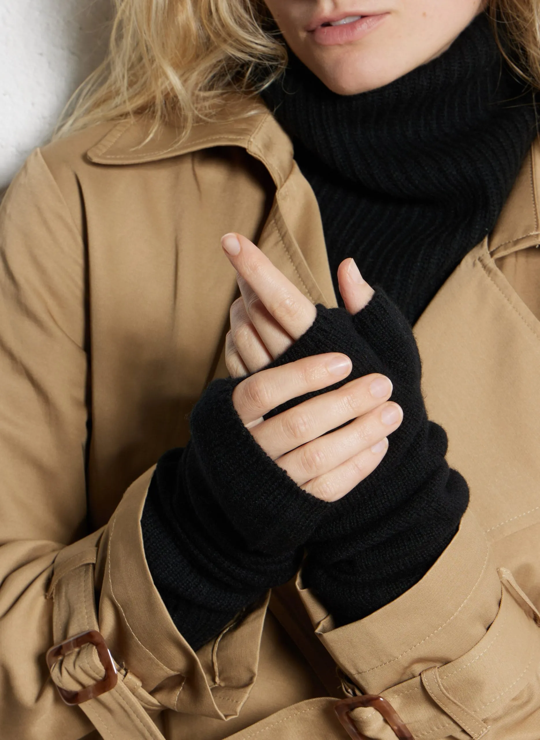 Mitaines en cachemire Noir SOTCHI