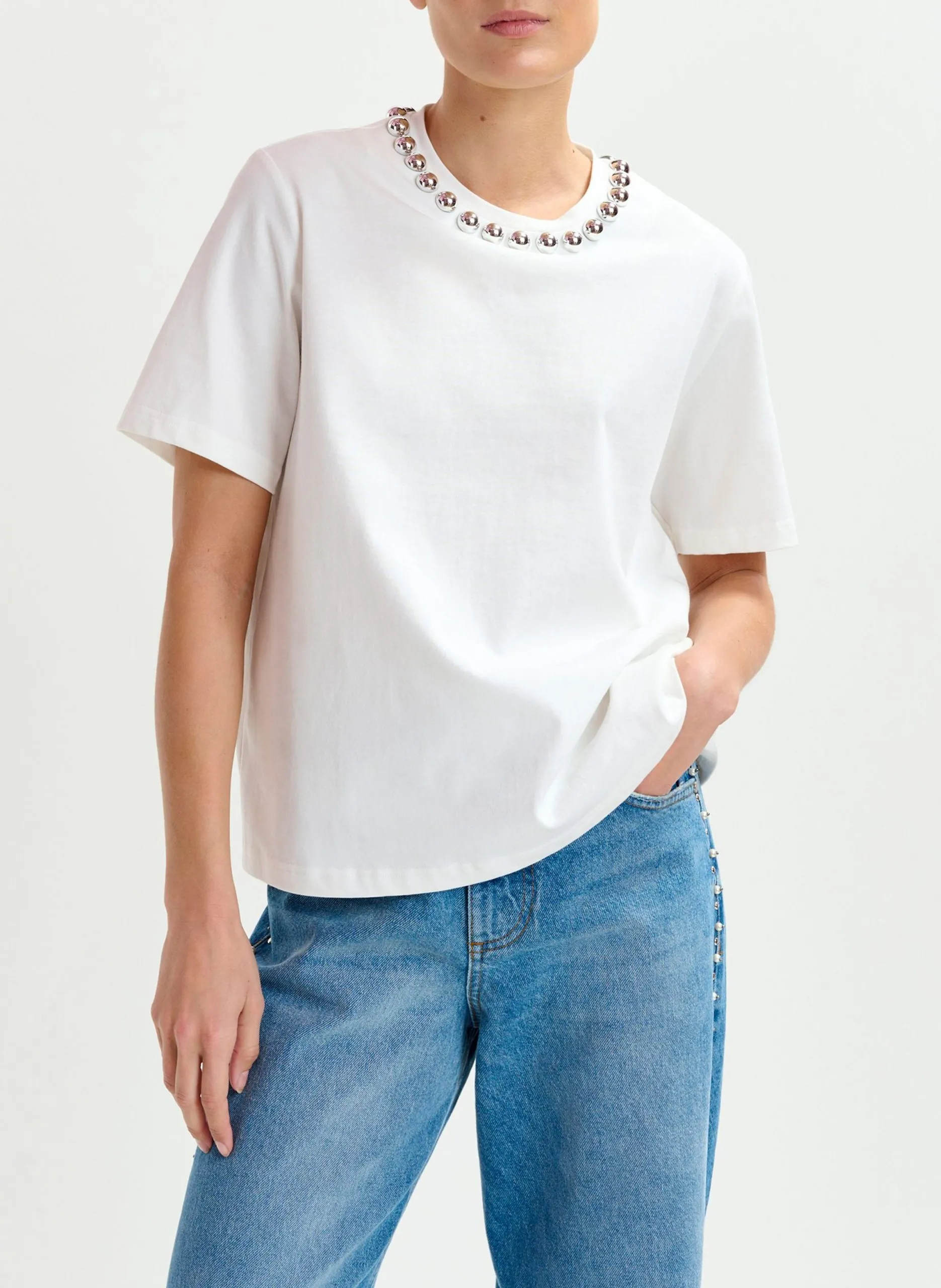 Top droit en coton Blanc INTENSO