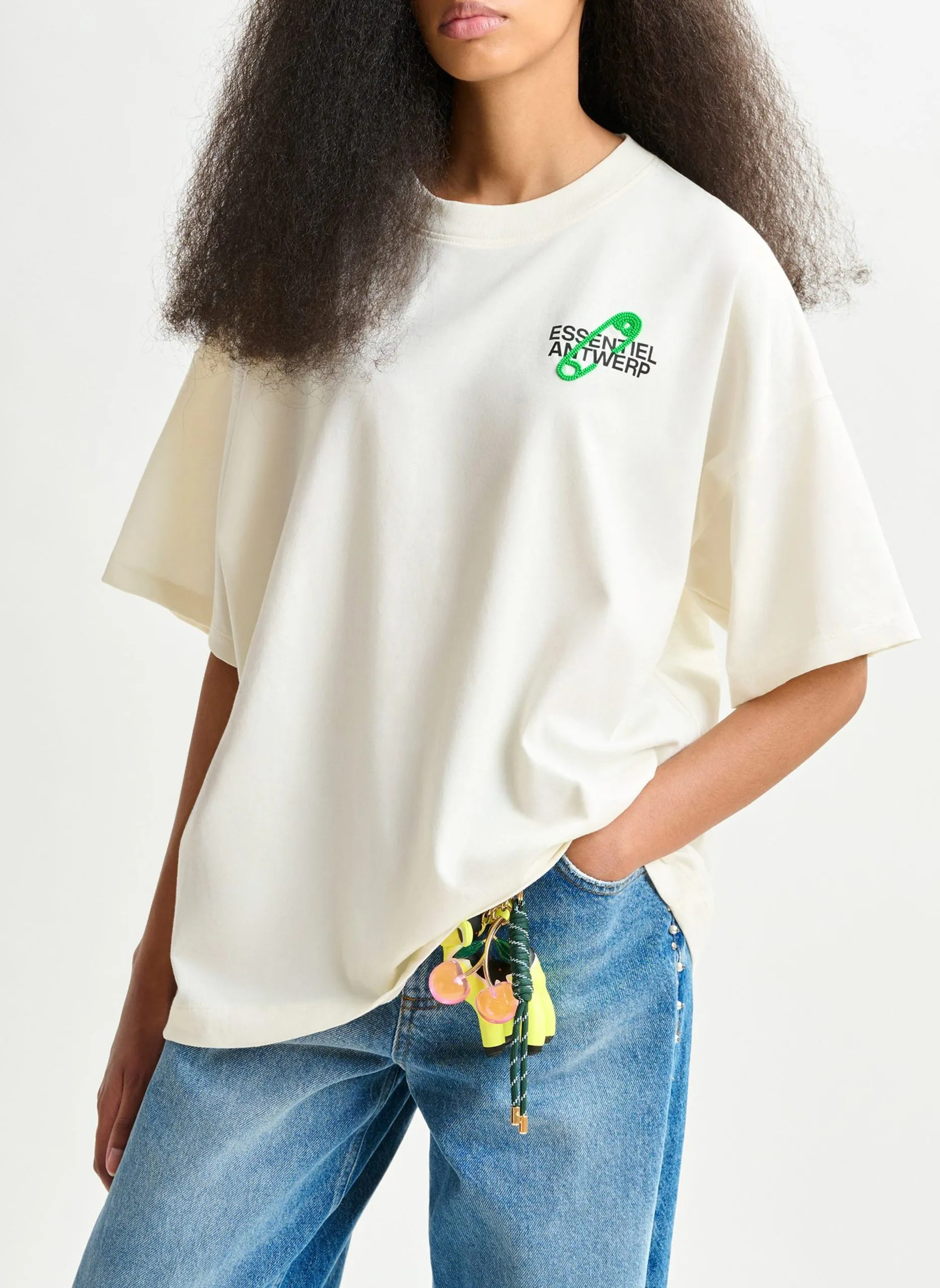 Tee-shirt col rond en coton bio Blanc IPIN