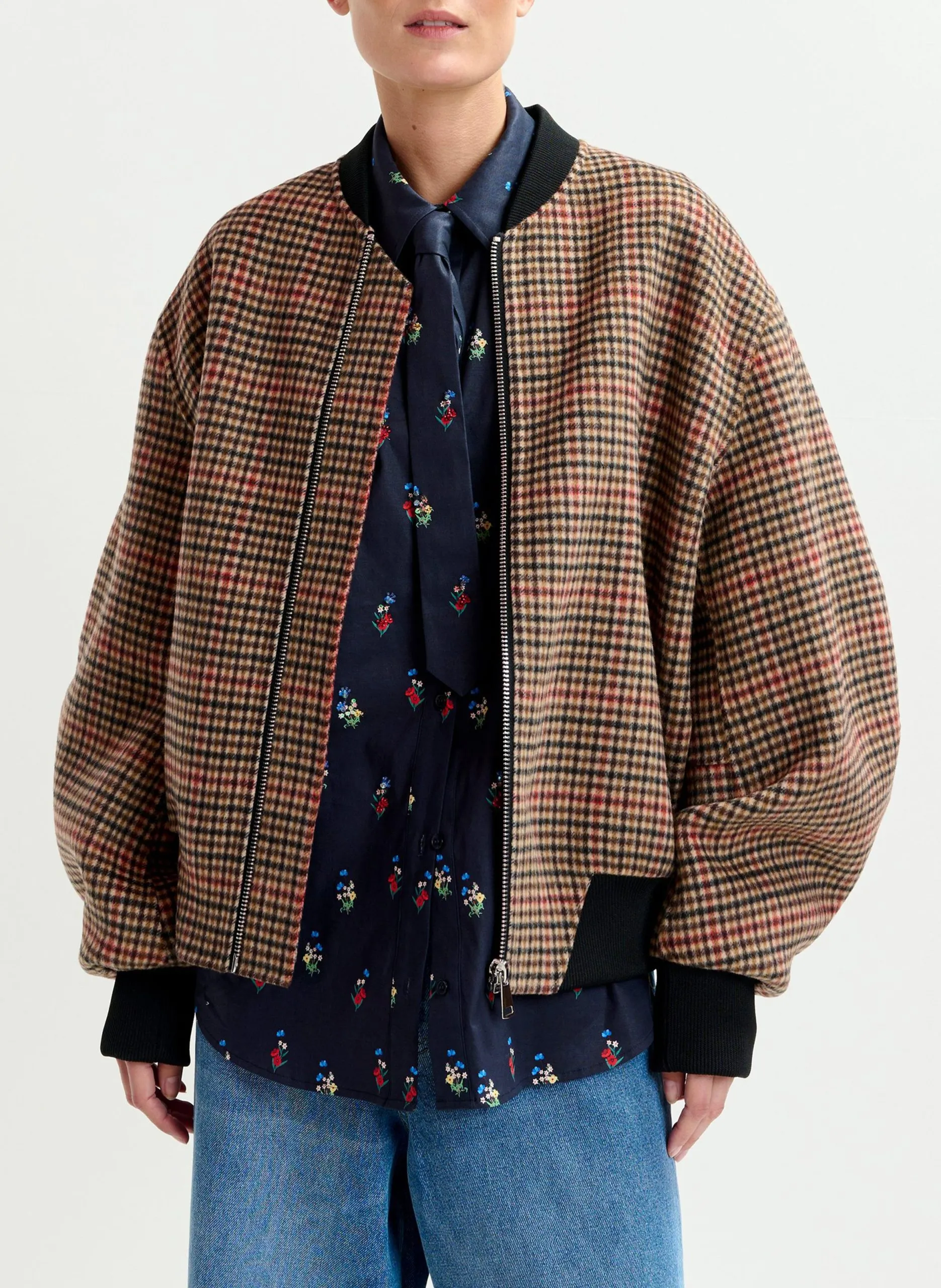 Blouson col teddy en laine Marron ITI