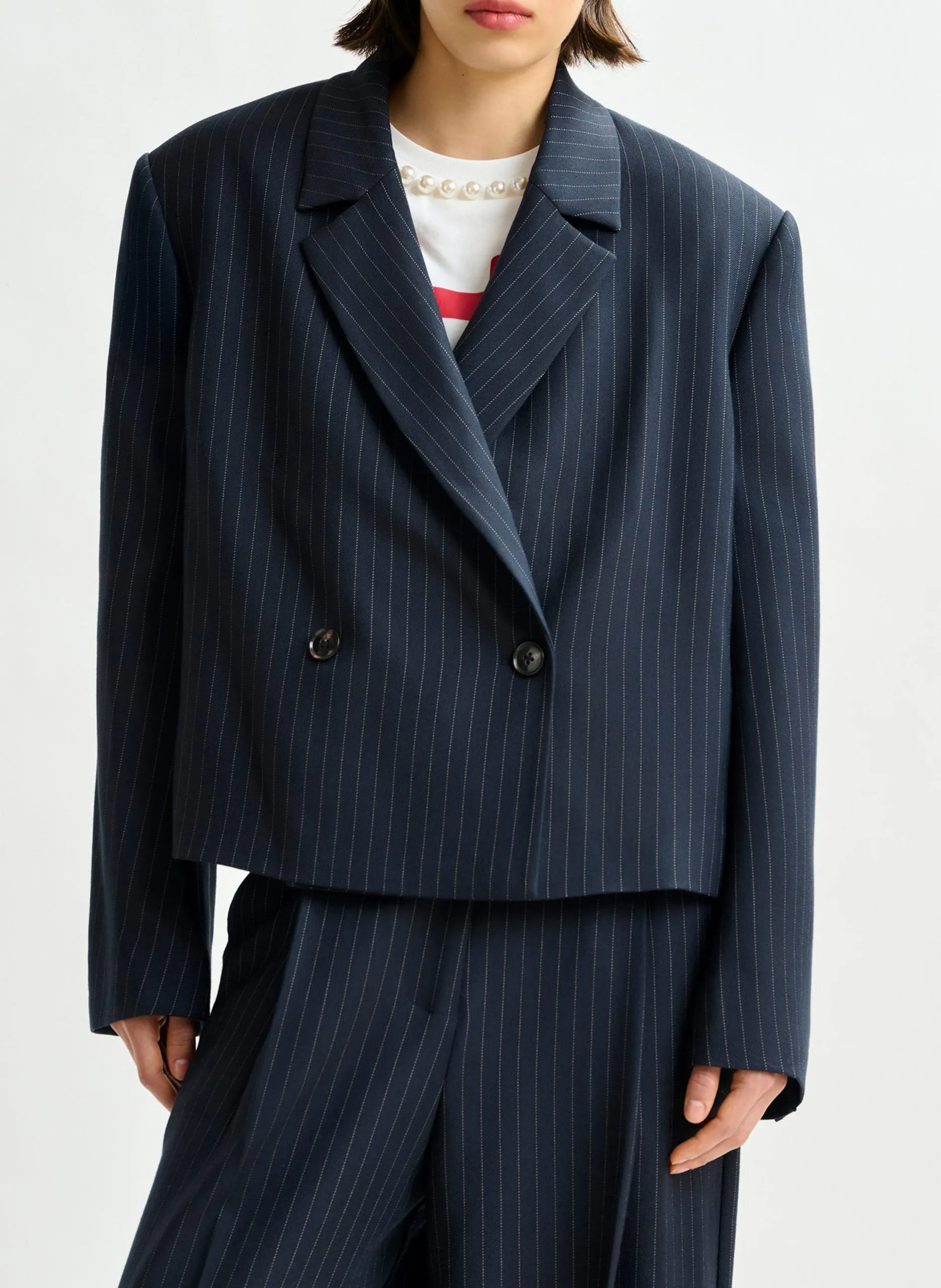 Veste oversize rayée Bleu ITZEL