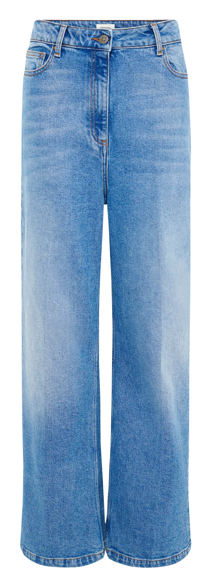 Jean large taille haute uni Bleu CINDY