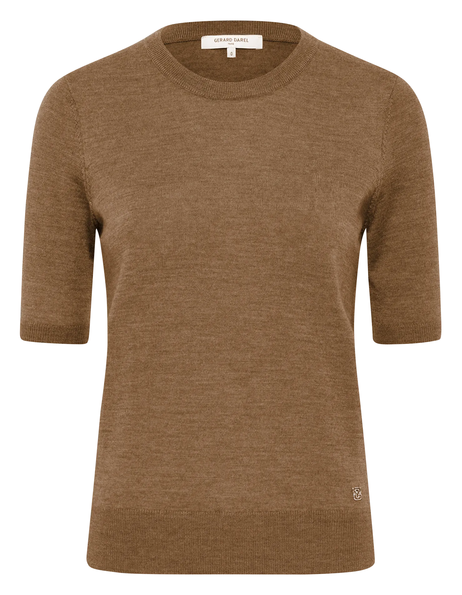 Pull col rond en laine Marron ELSA