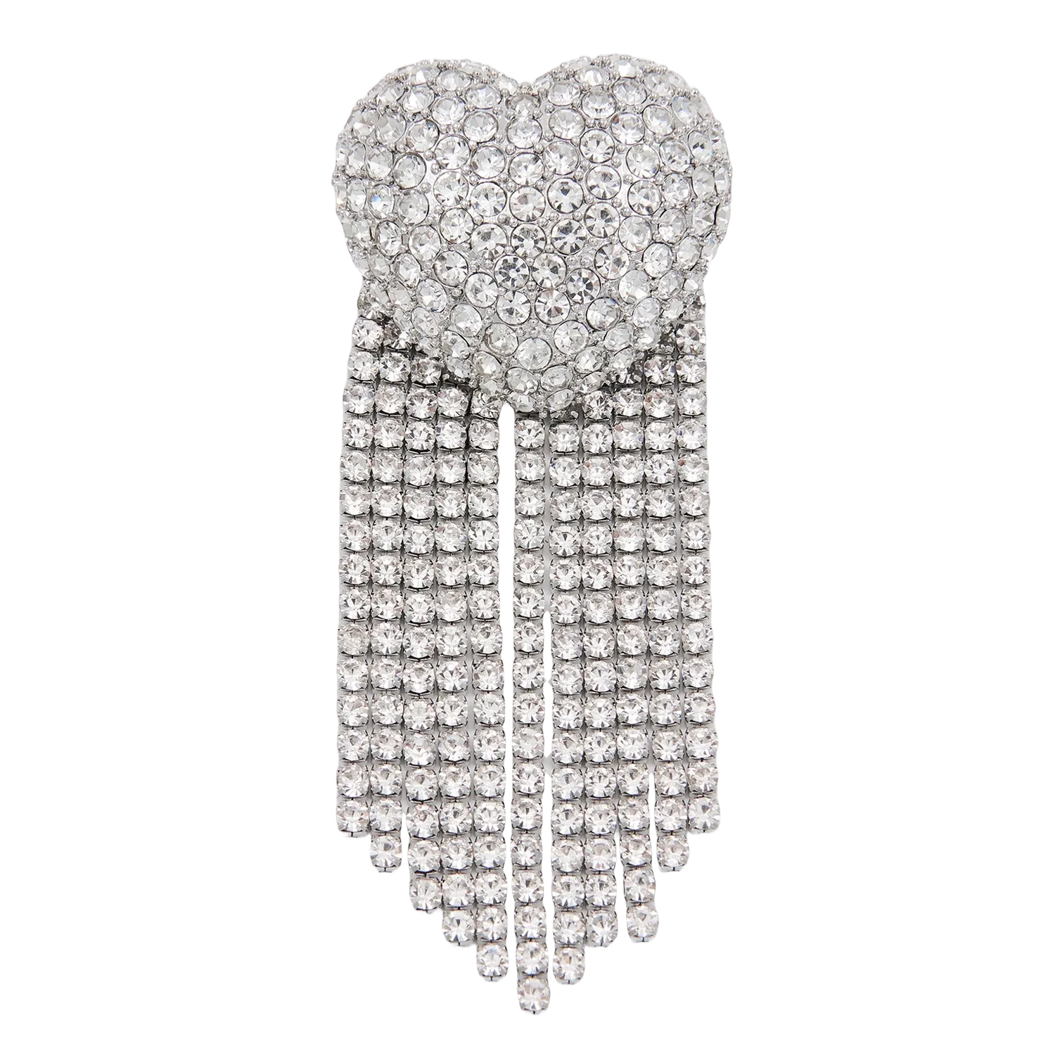 Broche cœur en strass Argent ILIVE