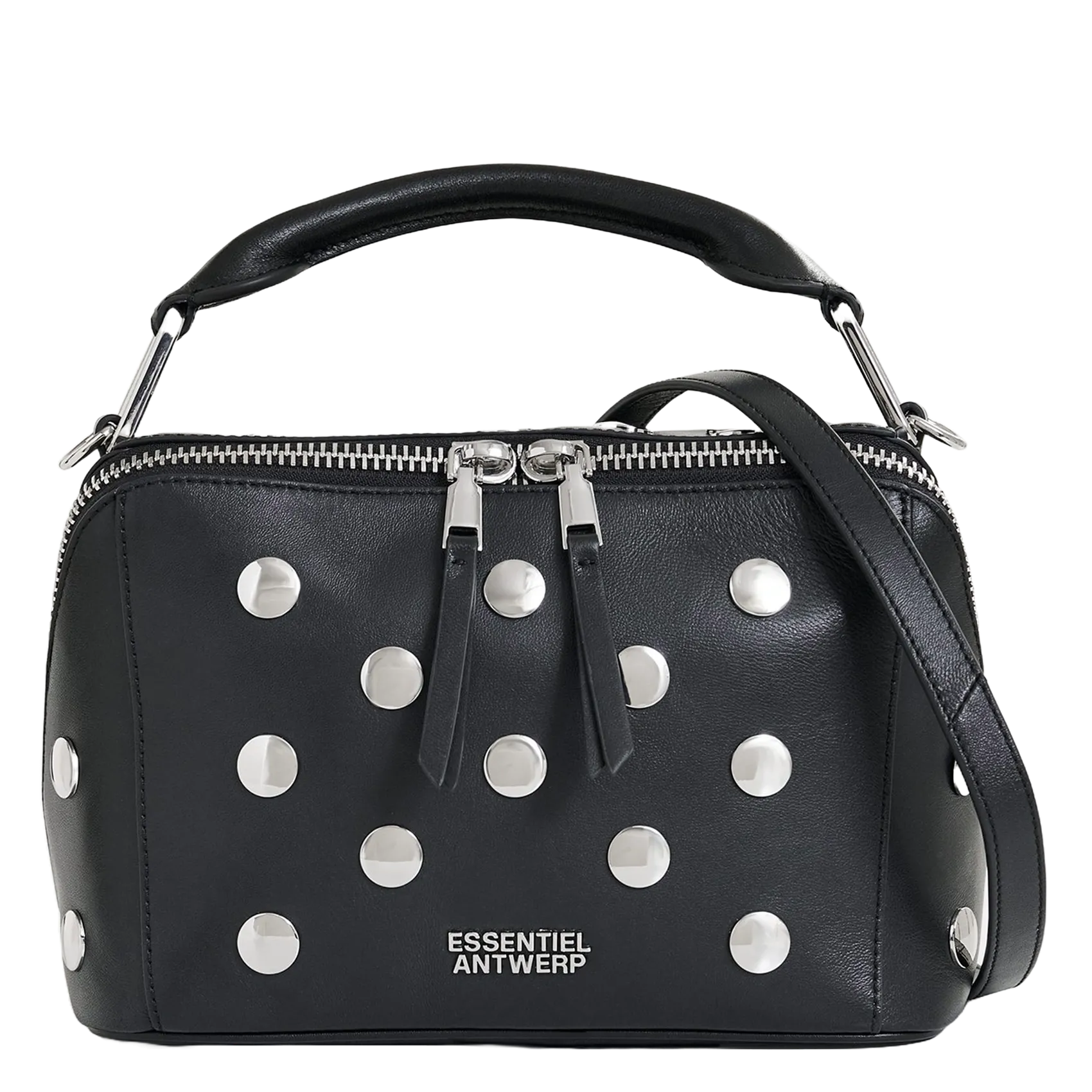 Sac bandoulière en cuir Noir IMONA