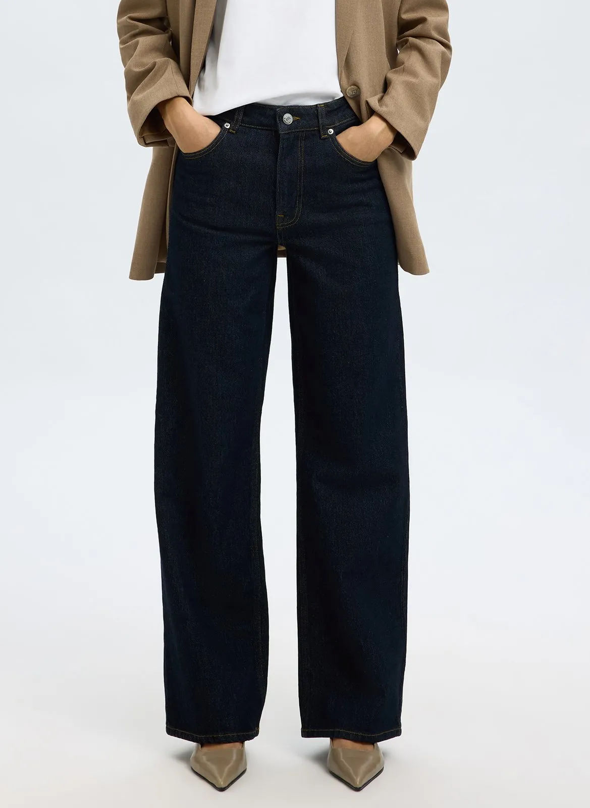 Jean patte d'eph en coton bio mélangé Bleu BEA-KORI