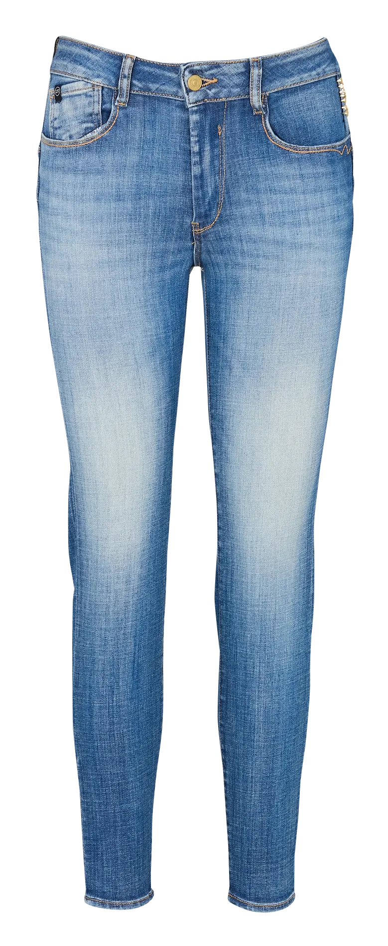 Jean slim taille haute en coton mélangé Bleu PULPHIGC
