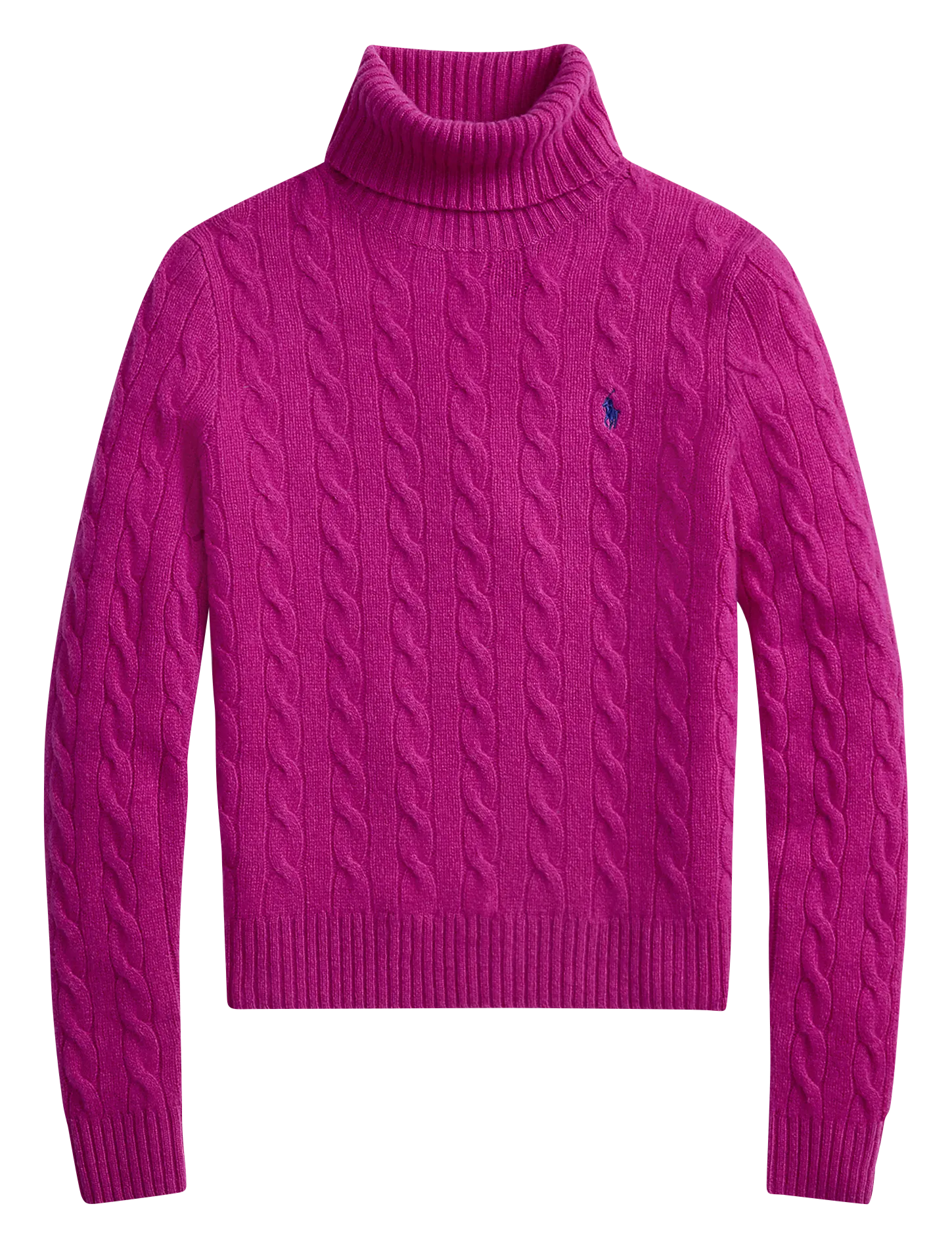 Pull col roulé en laine et cachemire Rose