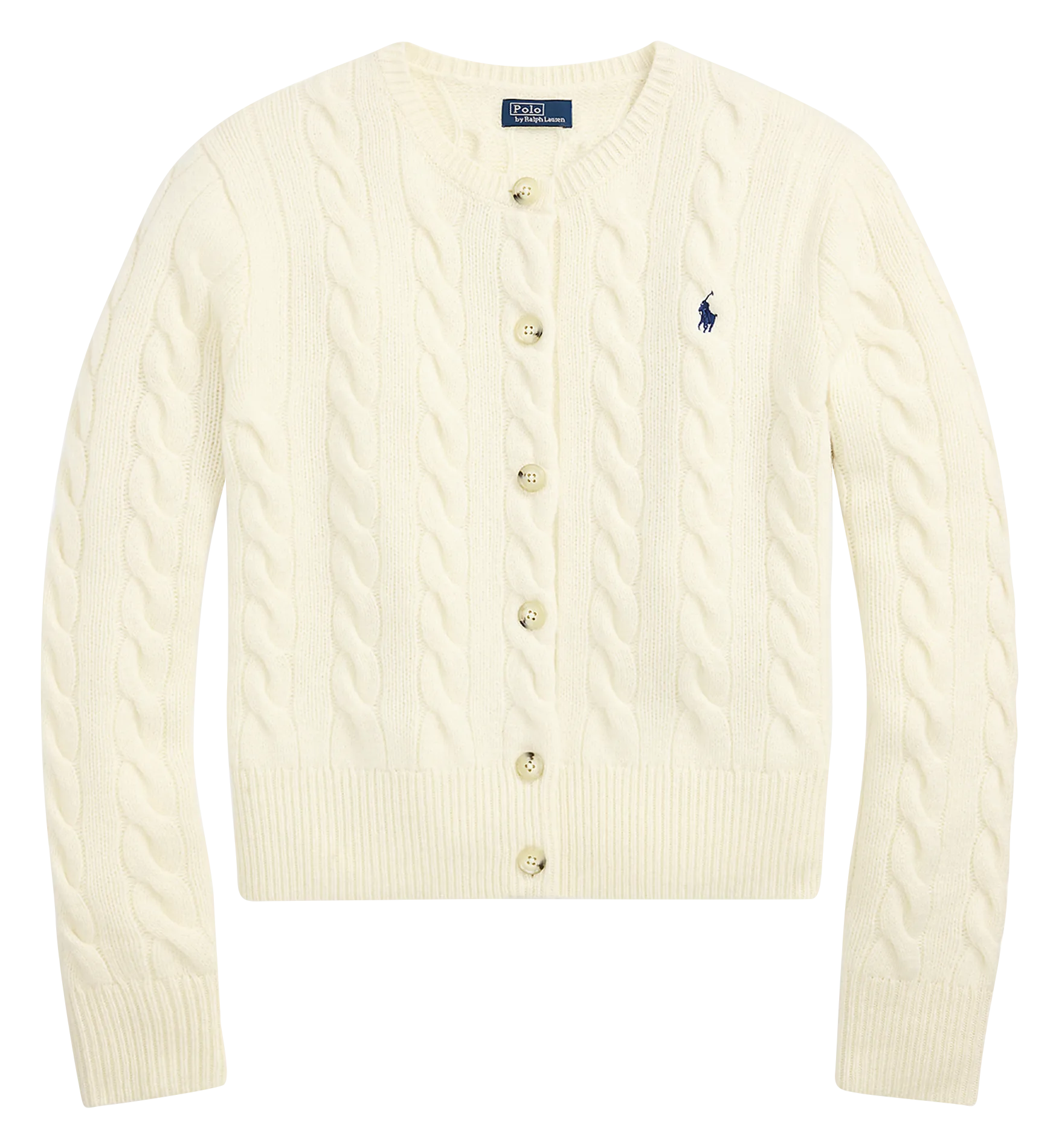 Gilet col rond en laine mélangée Blanc