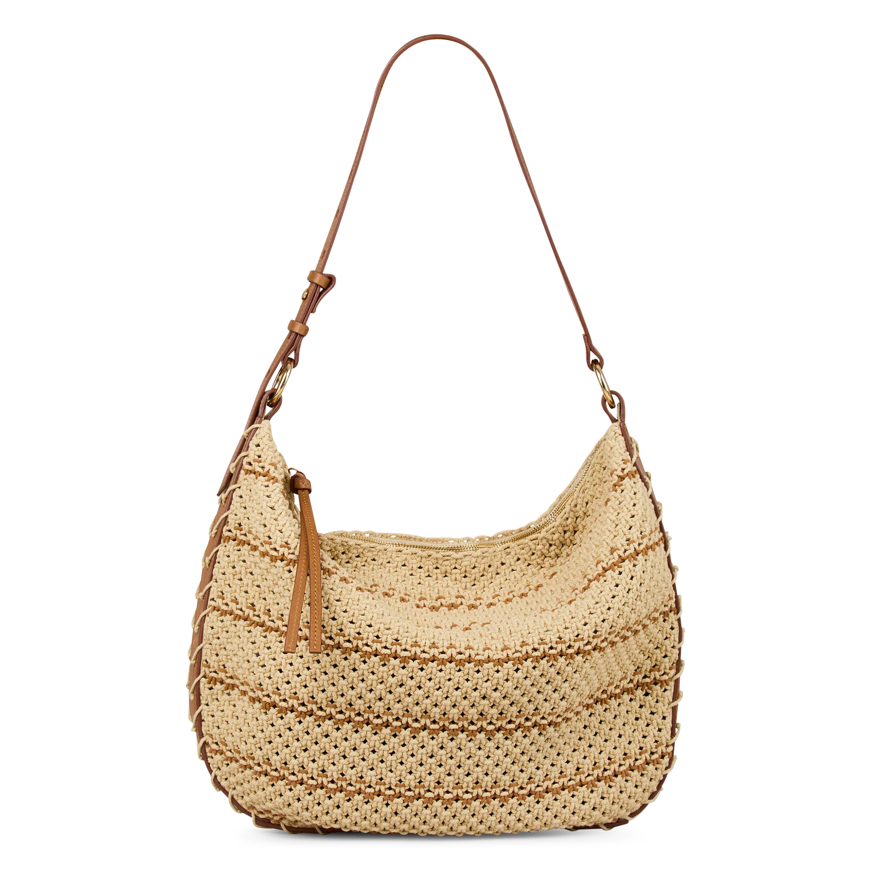 Sac porté épaule en coton mélangé Marron ARYA L