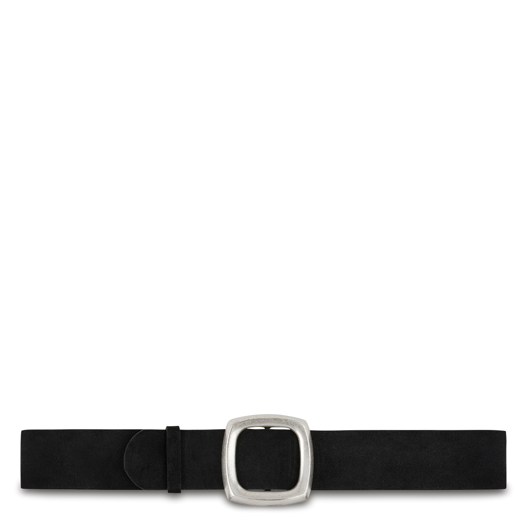 Ceinture à boucle carrée en cuir Noir BIANCA