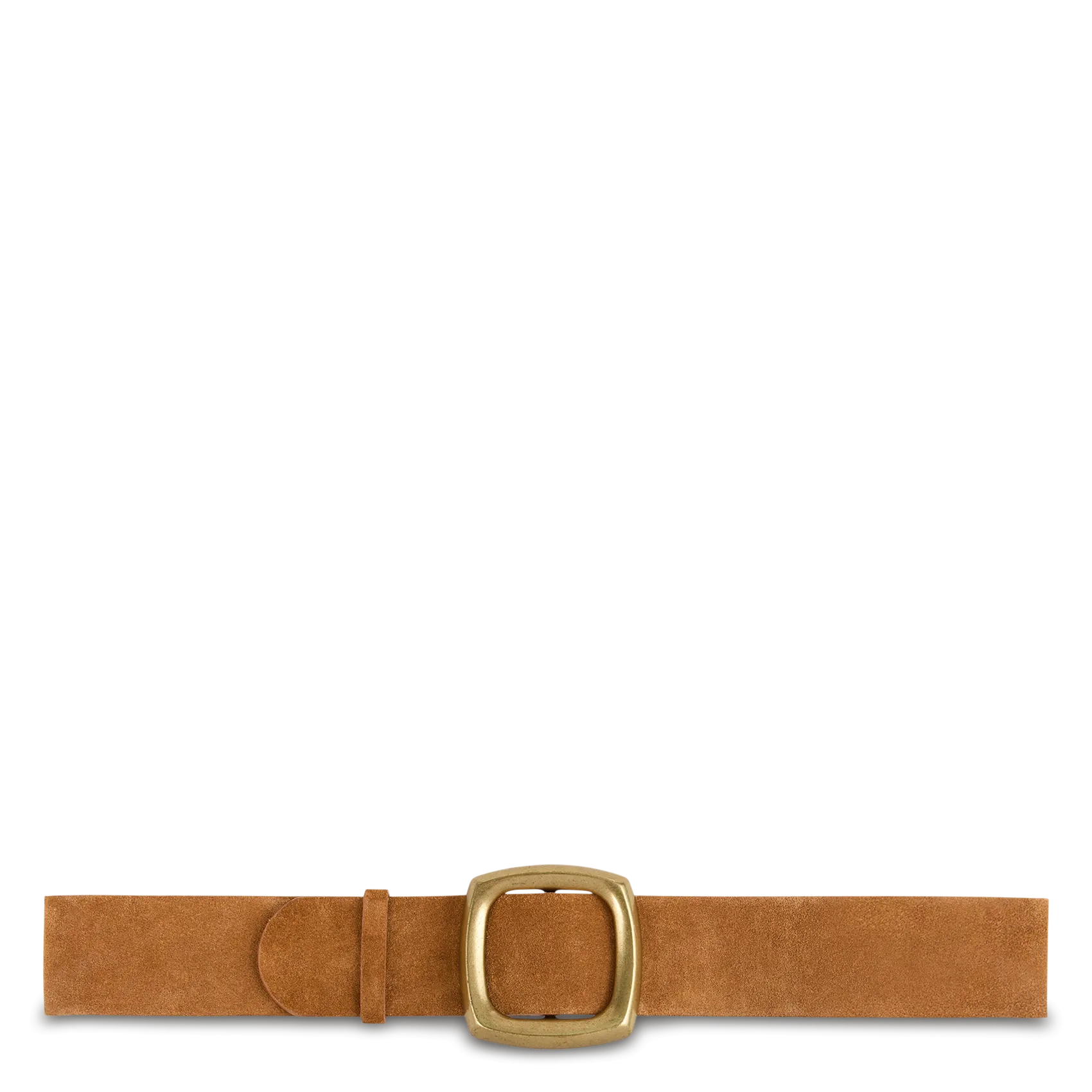 Ceinture à boucle carrée en cuir Marron BIANCA