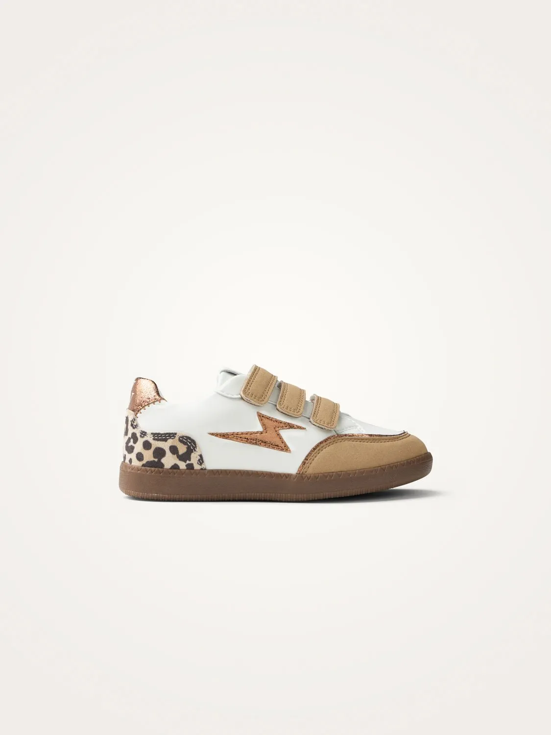 Baskets basses rétro à scratchs Marron MINI OXANE