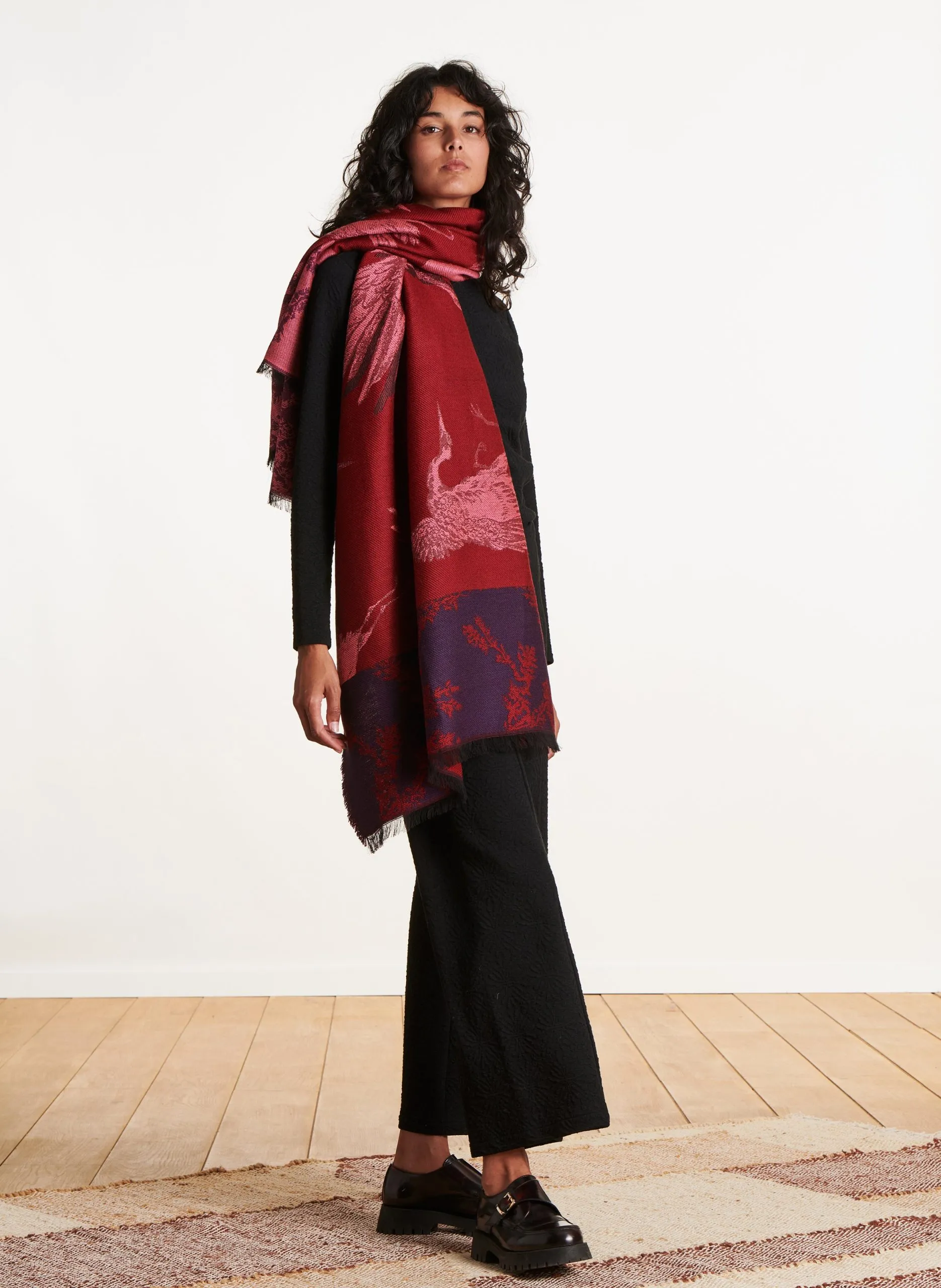 Echarpe jacquard Rouge