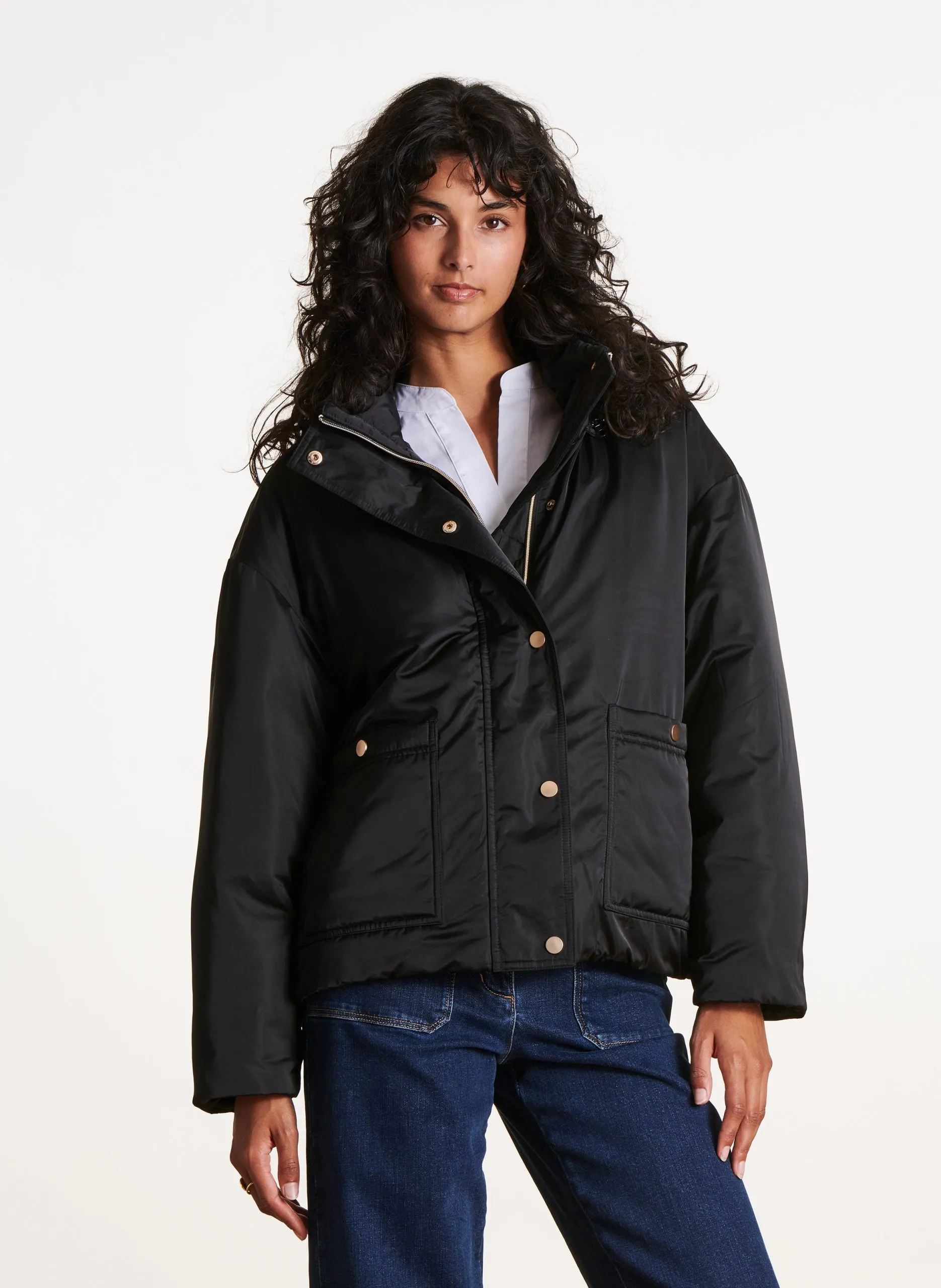 Doudoune oversize matelassée Noir