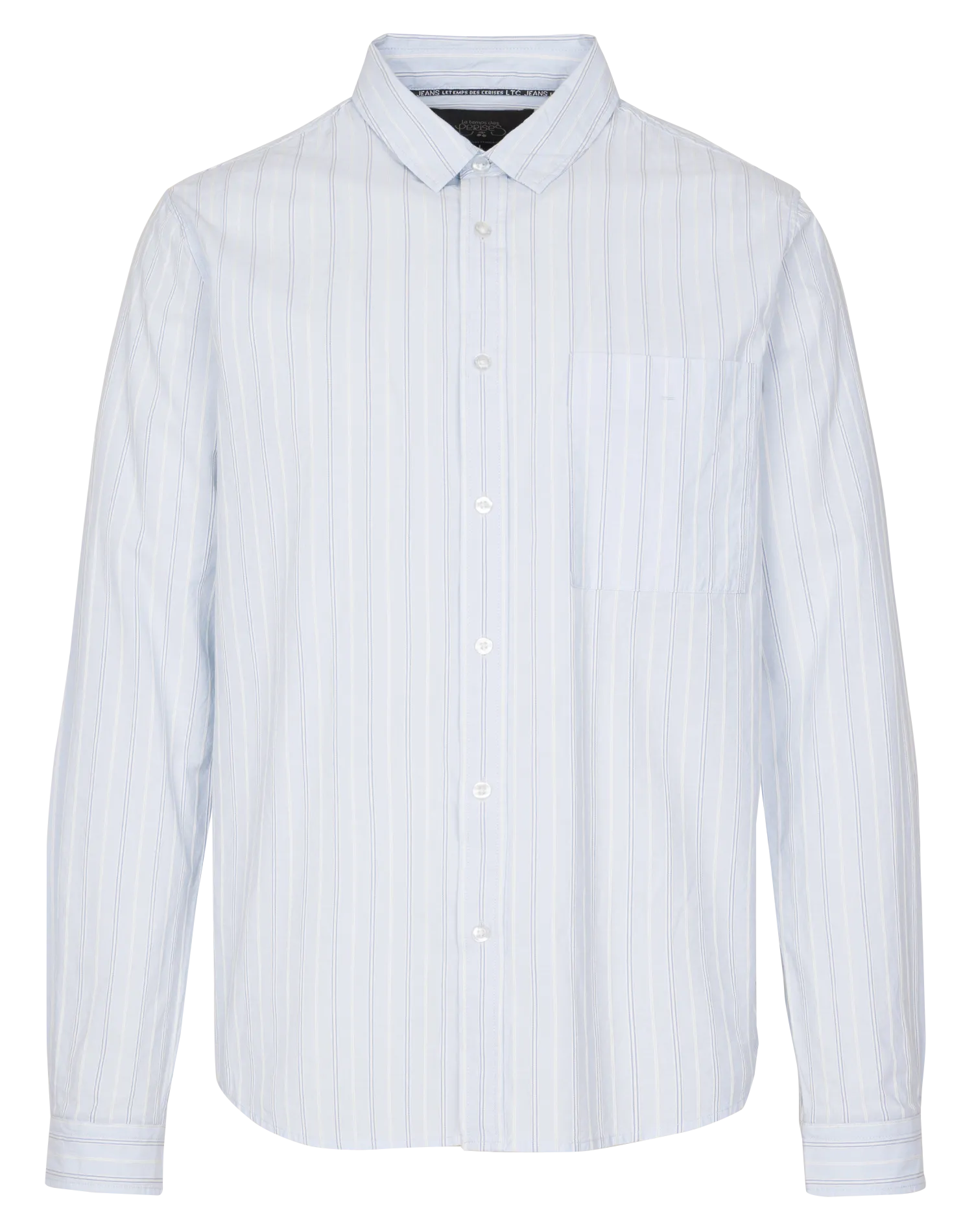 Chemise droite rayée en coton Bleu VARDA