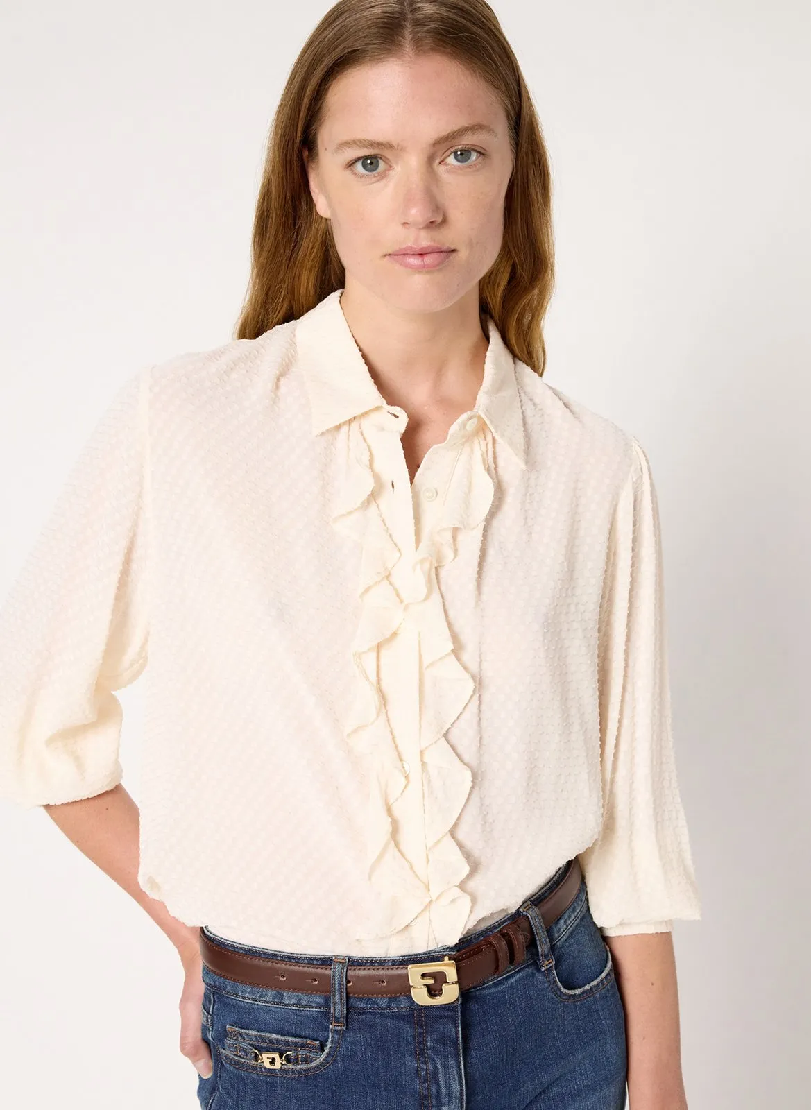 Chemise col classique Beige ADELE