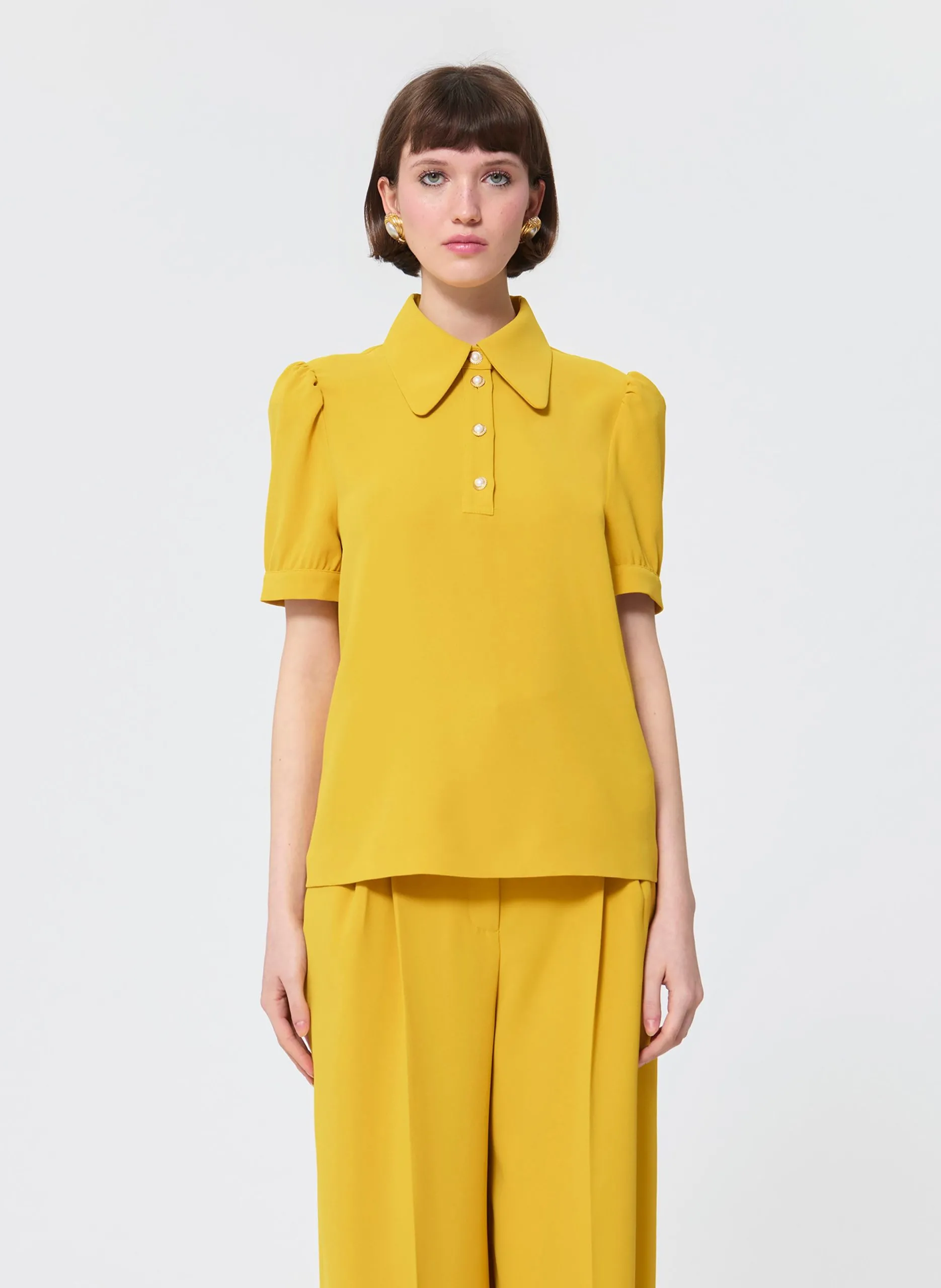 Polo manches courtes à boutons bijoux Jaune TONINO