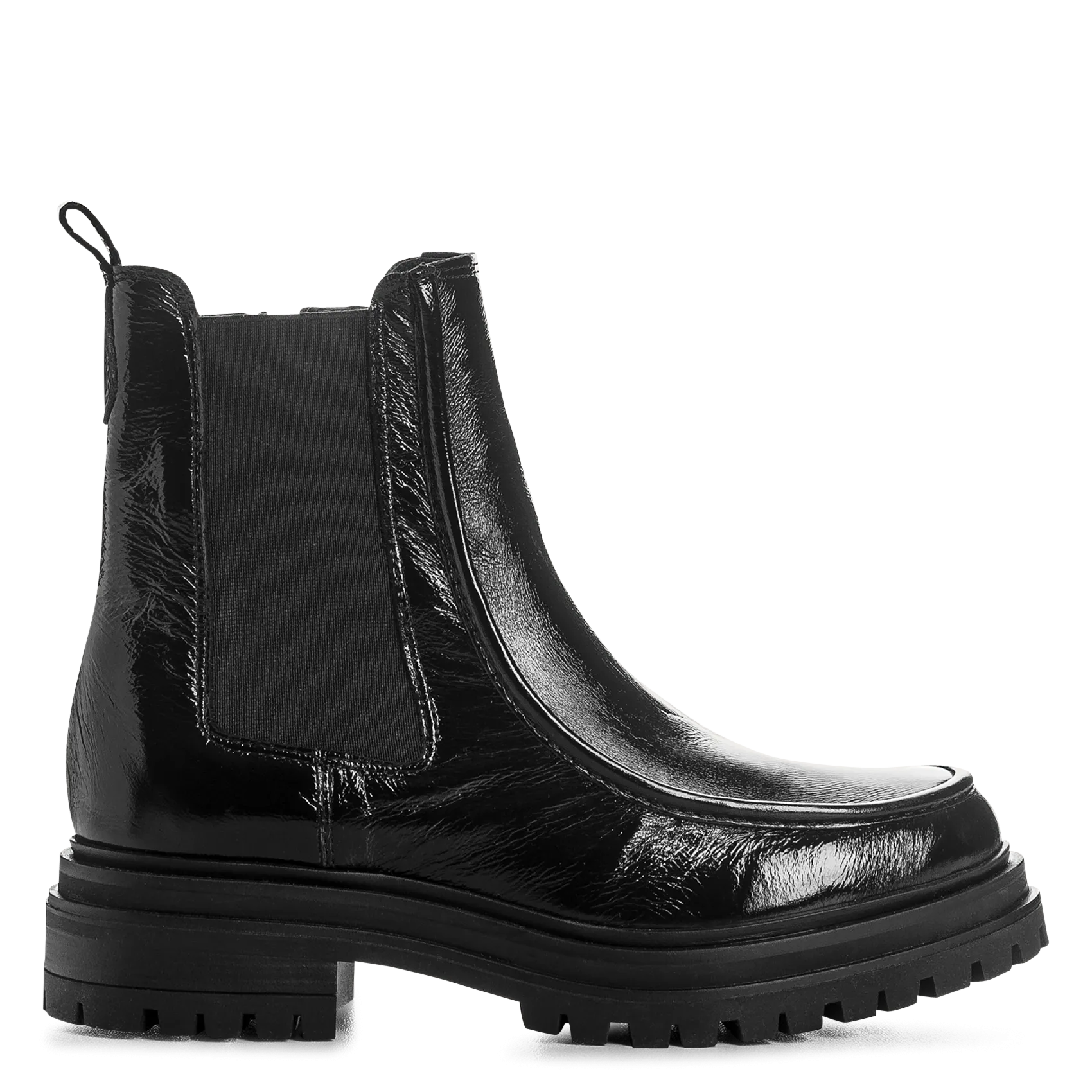 Bottines en cuir vernis Noir SELENA