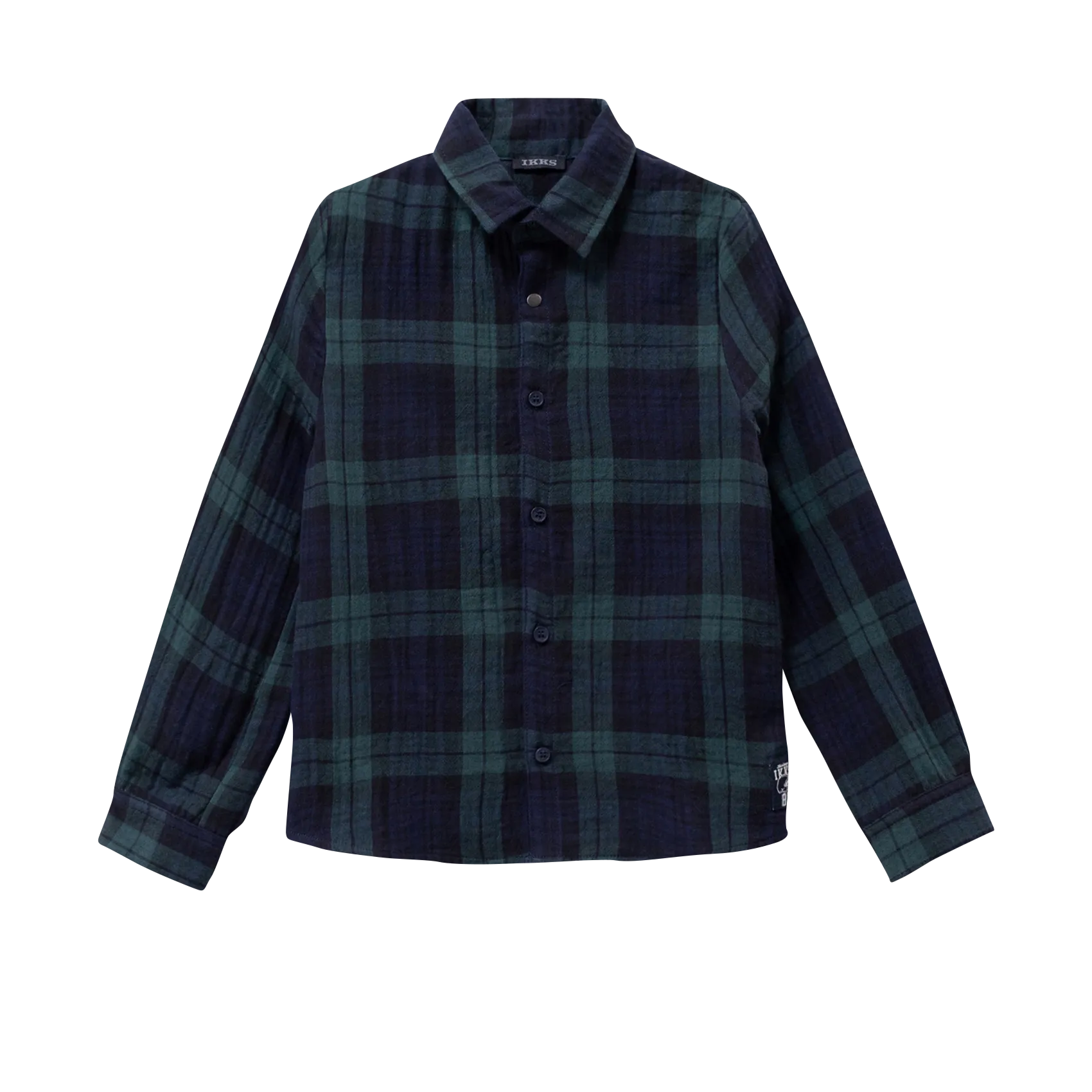 Chemise droite à carreaux en coton Vert