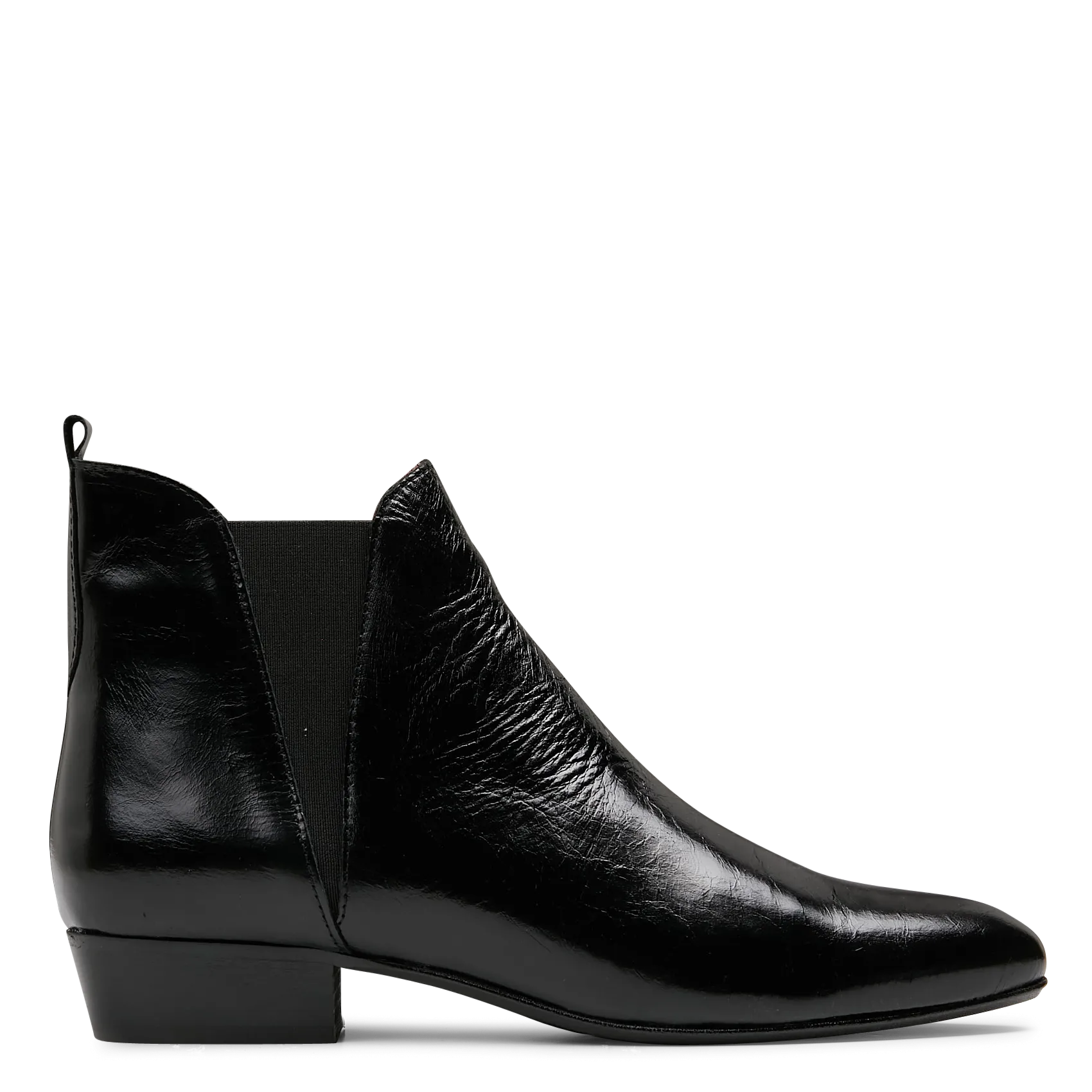 Bottines en cuir craquelé Noir RITA