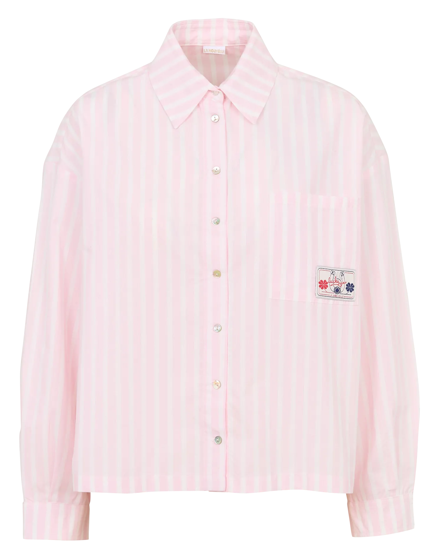Chemise col classique en coton Rose PIO
