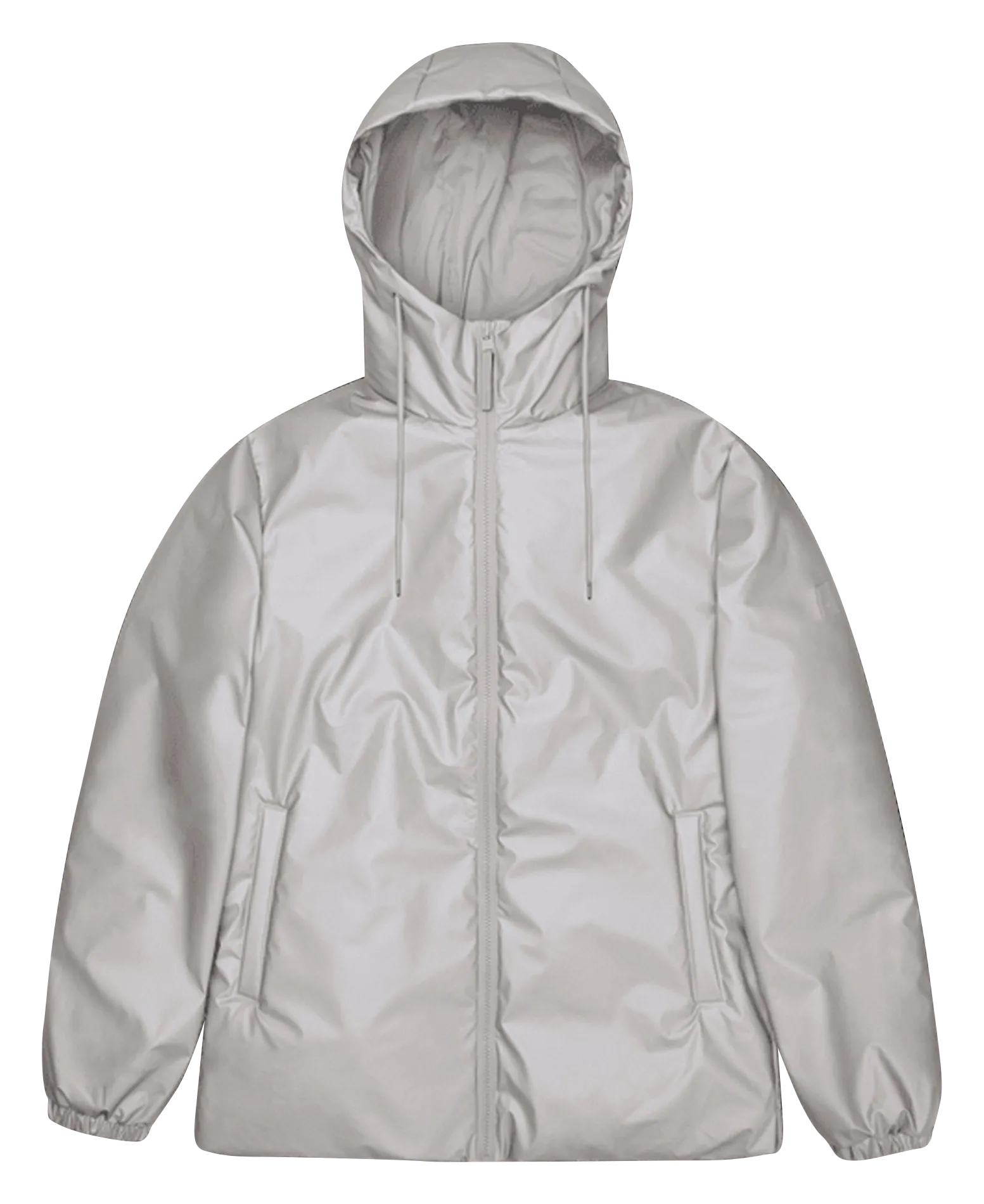 Imperméable droit col montant à capuche Gris