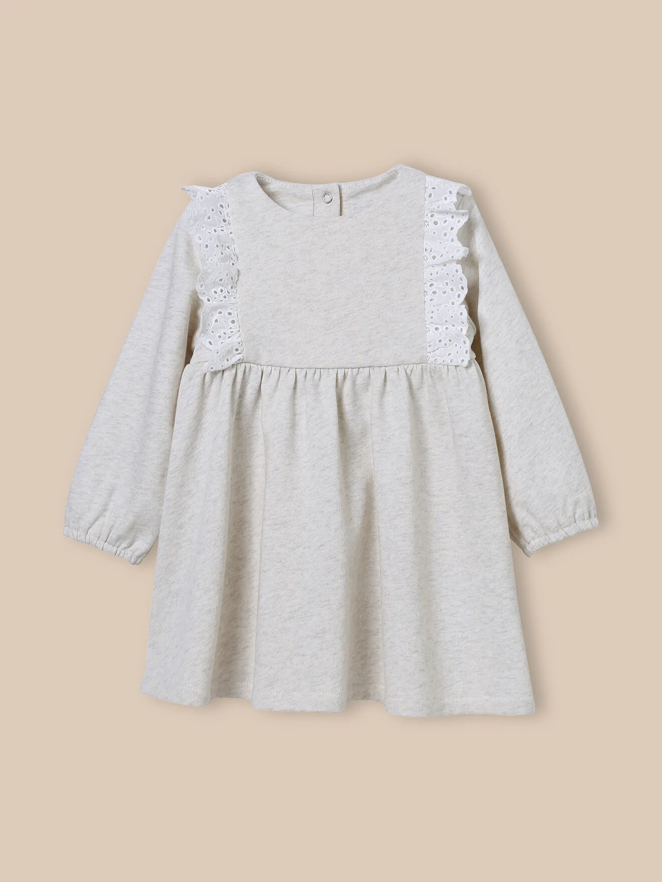 Robe en molleton en coton biologique Beige