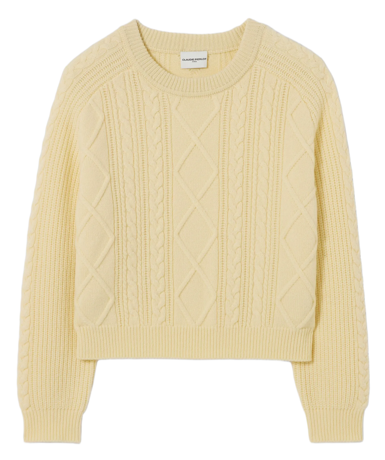 Pull col rond en laine mélangée Jaune MIRSADA