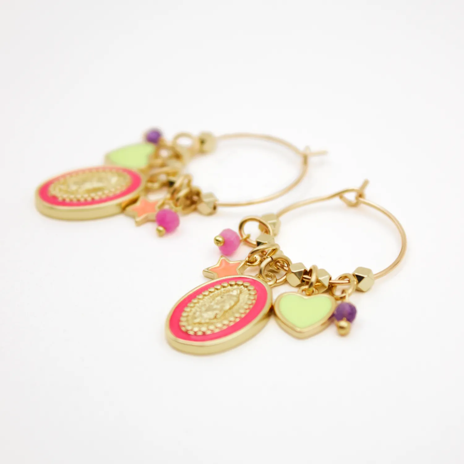 Créoles madones fluo - carla Doré CRÉOLES MADONES FLUO - CARLA