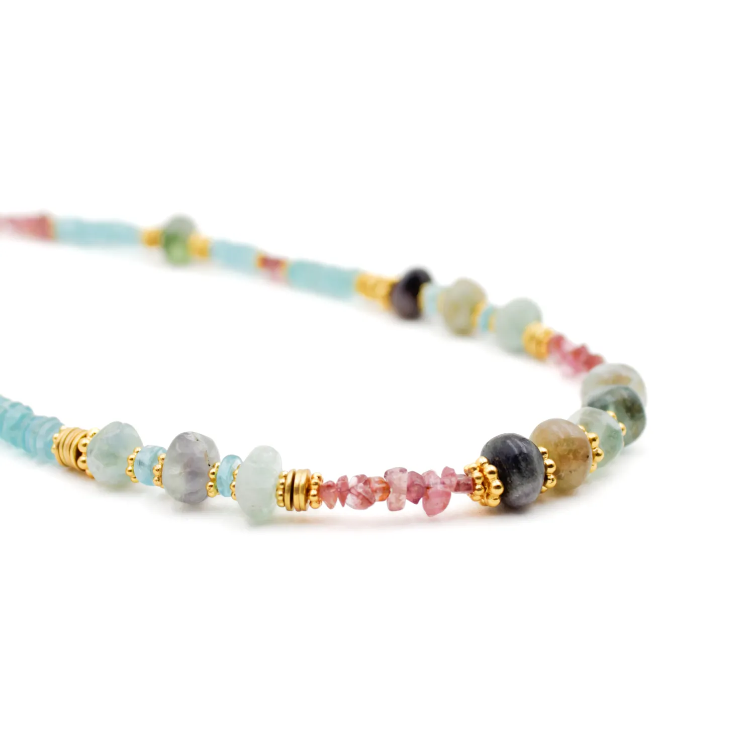 Collier heishi et billes - églantine Doré