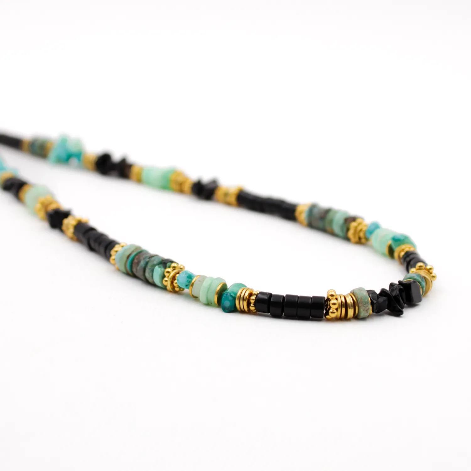 Collier heishi et crunchs - alba Doré