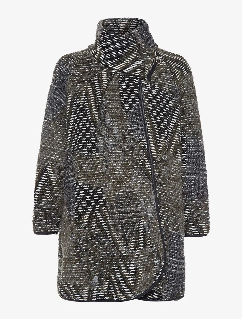 Gilet long col zippé - vert