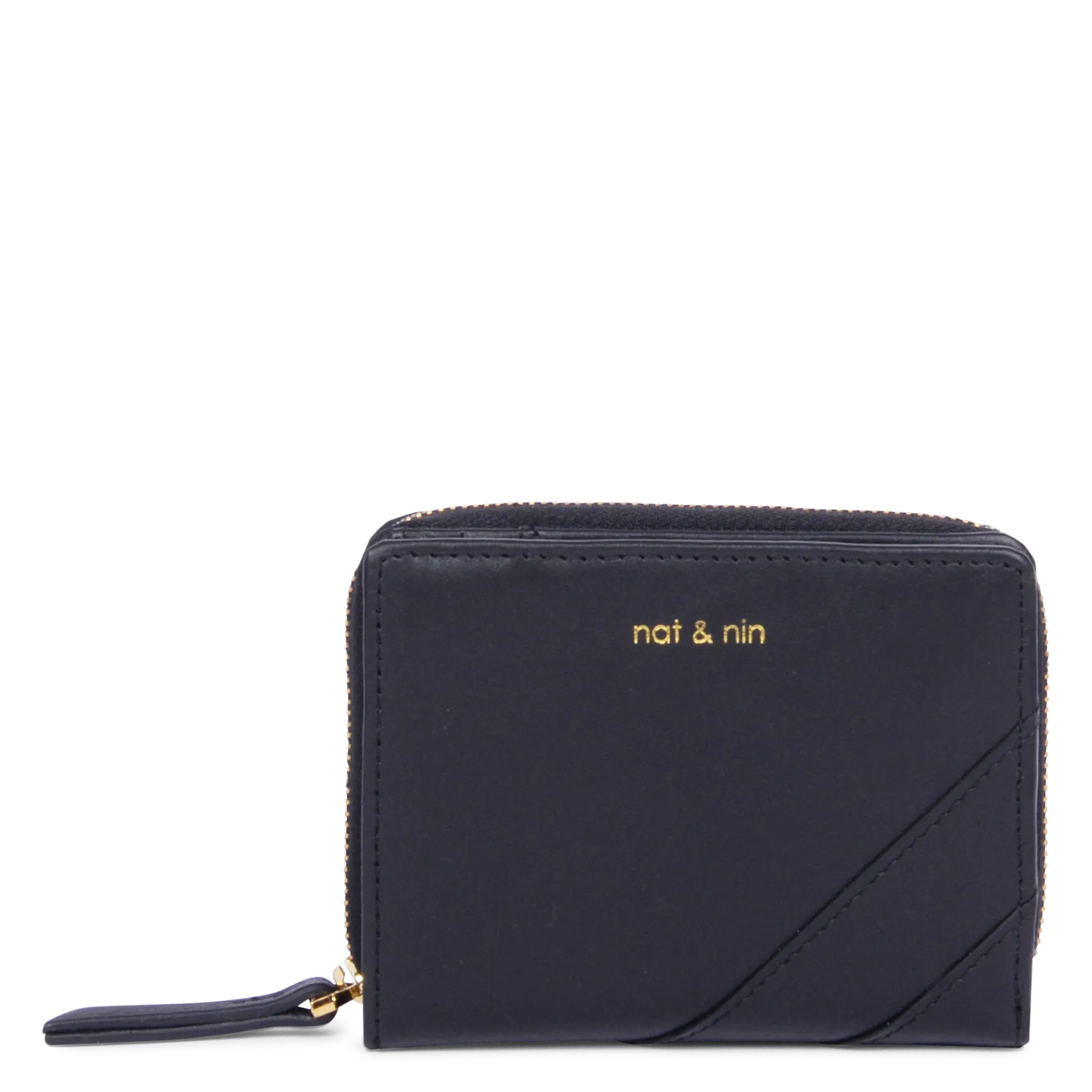 Portefeuille en cuir Noir NINA