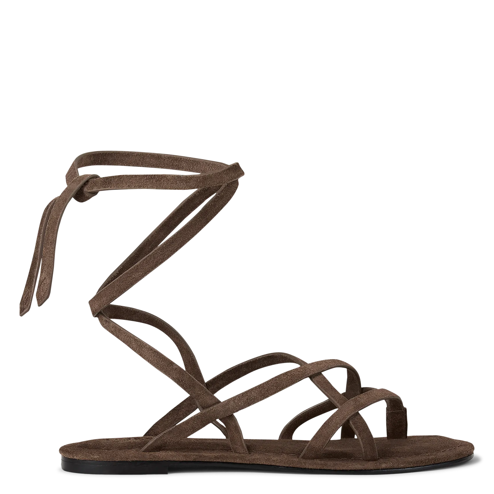 Sandales ouvertes à lacets en cuir Marron CISLA