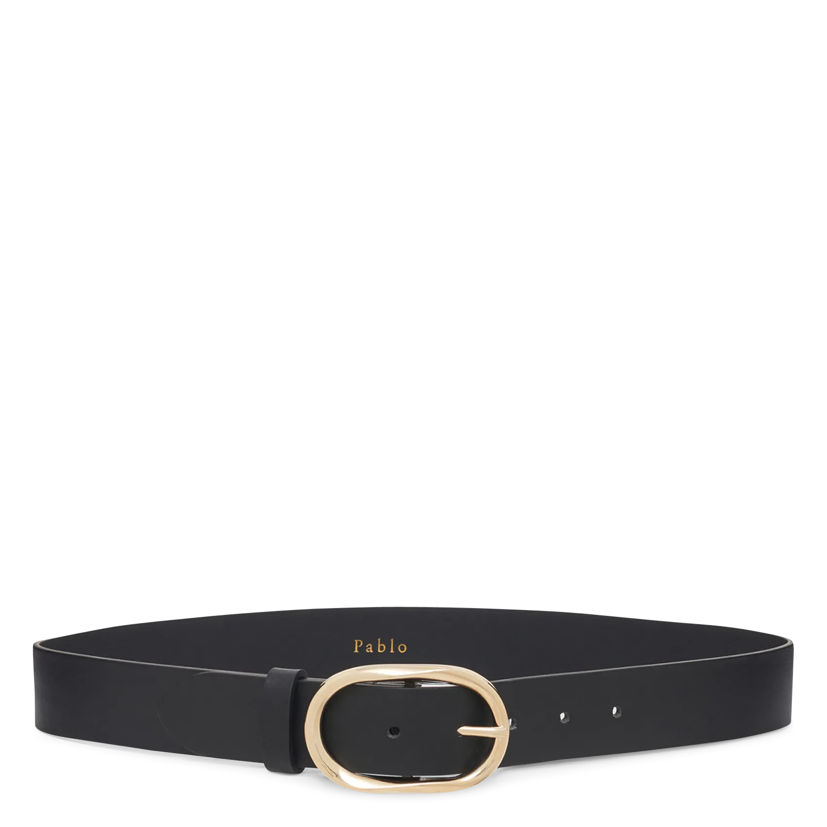 Ceinture à boucle torsadée en cuir Noir JILL