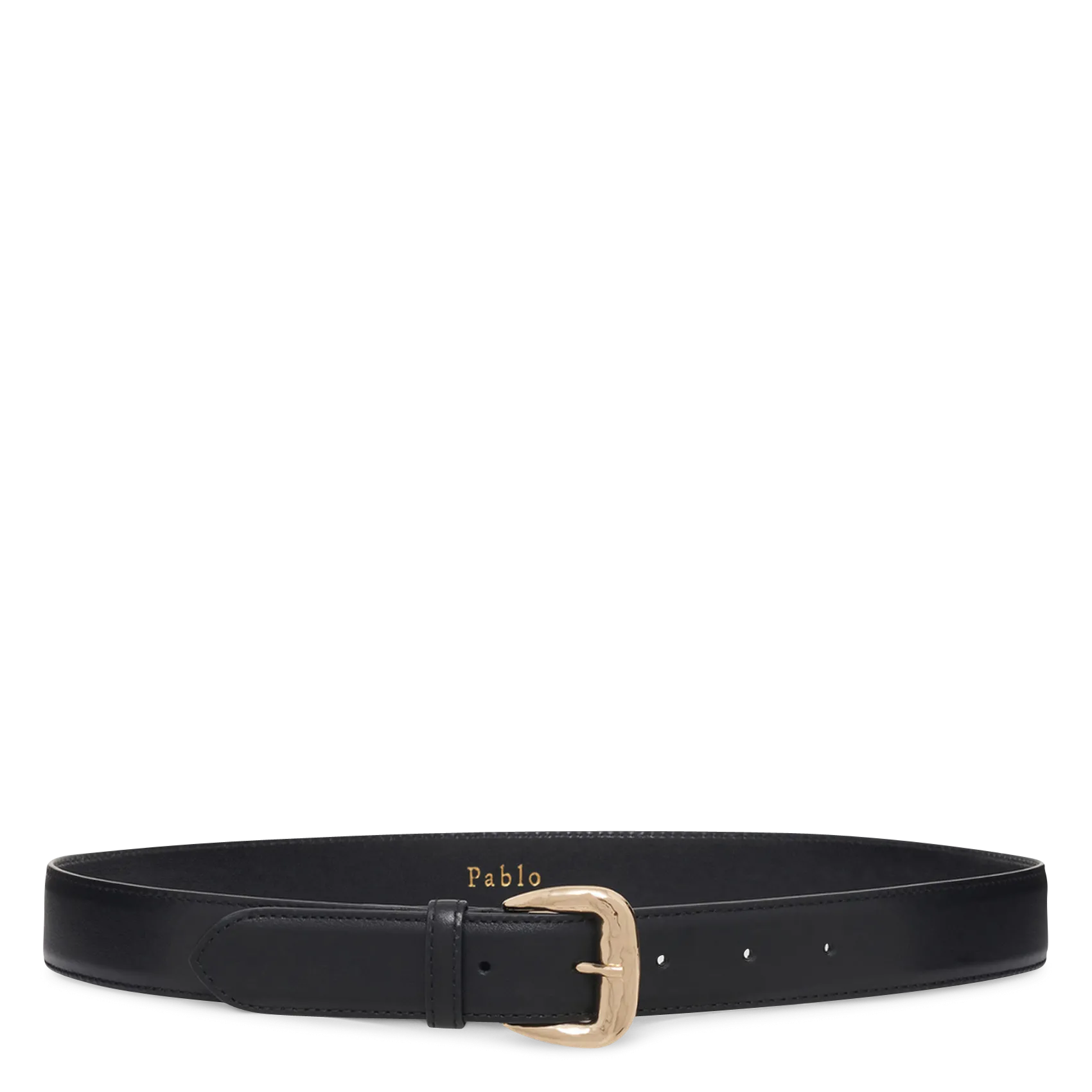 Ceinture réglable à boucle en cuir Noir ISRA