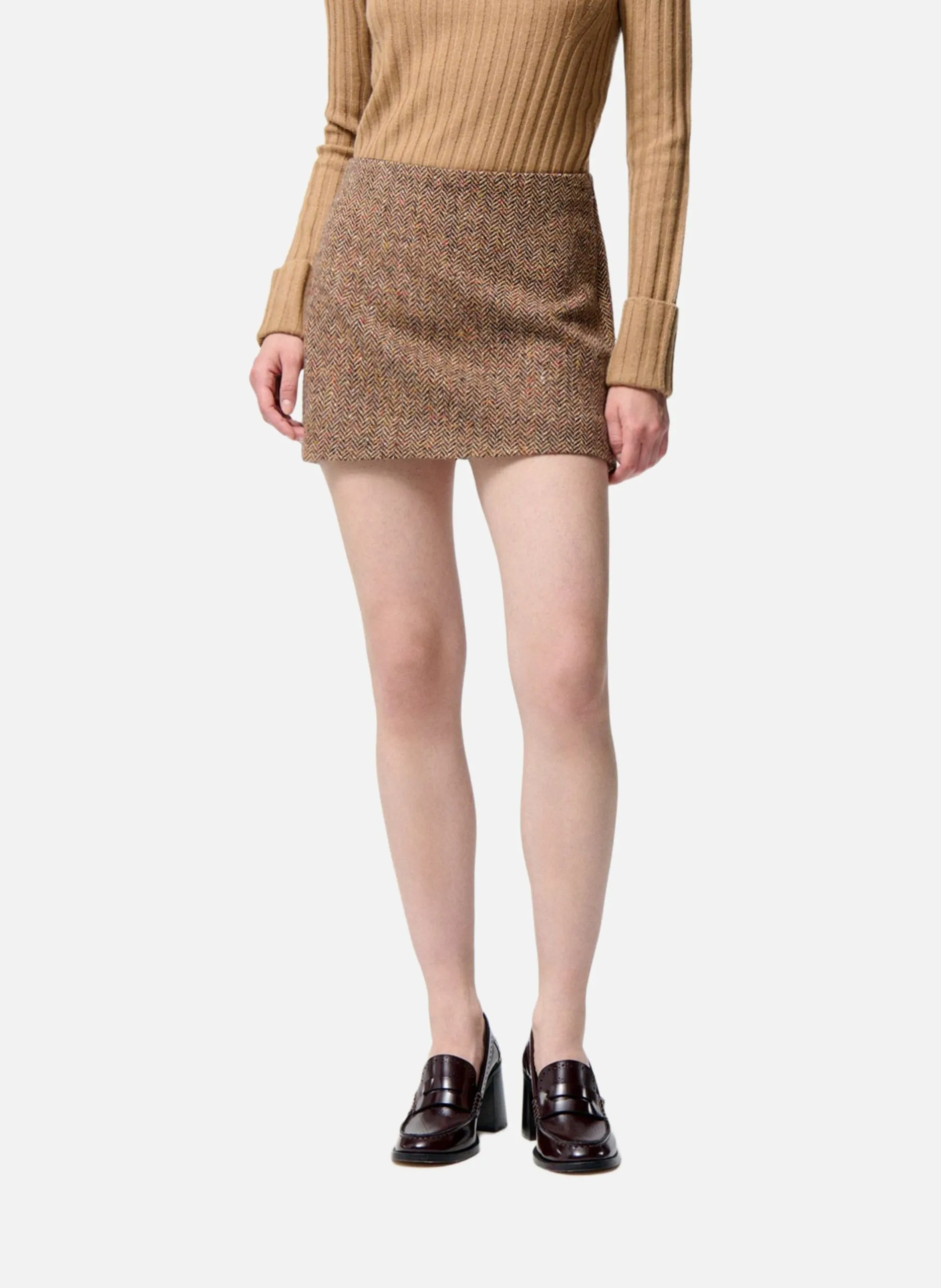 Jupe courte en laine mélangée Multicolore TOLMIA