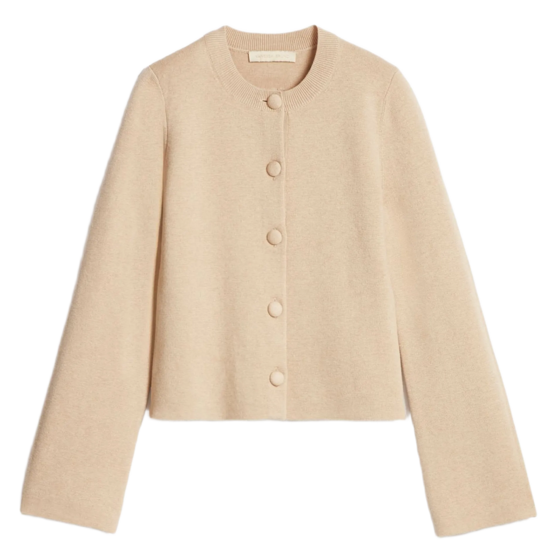 Gilet col rond en laine mélangée Beige FIRMIN