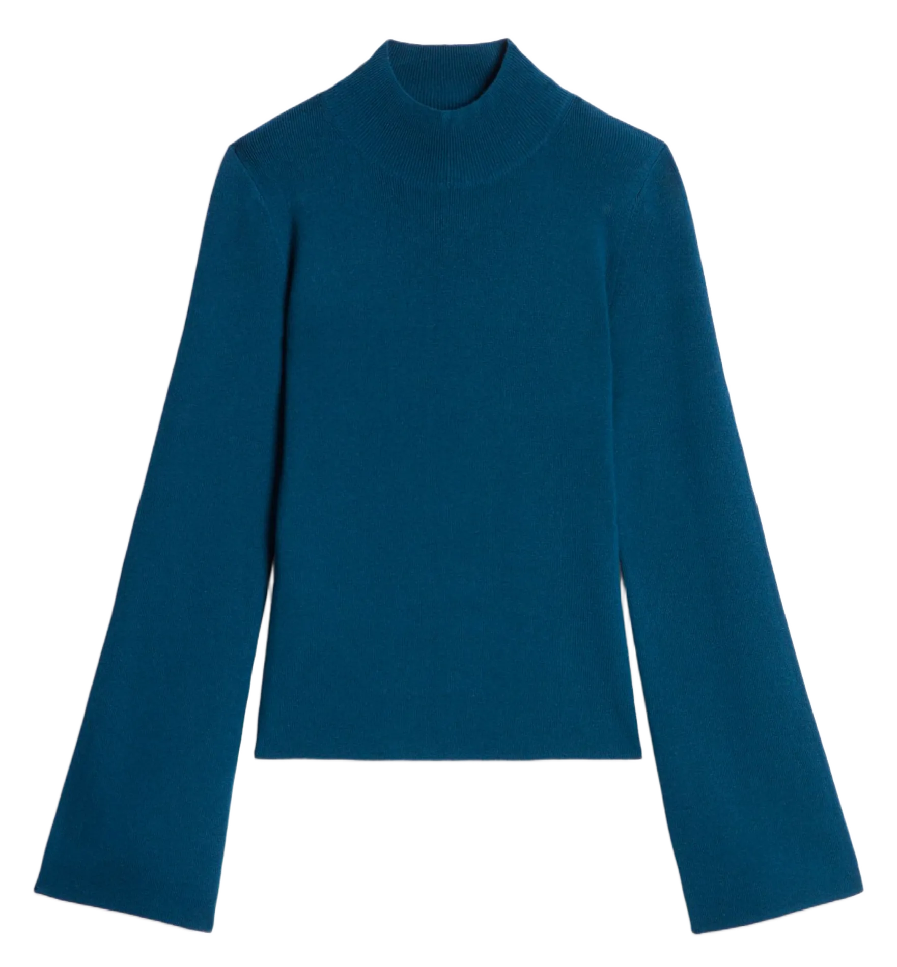 Pull col rond en laine mélangée Bleu FRANCESCA