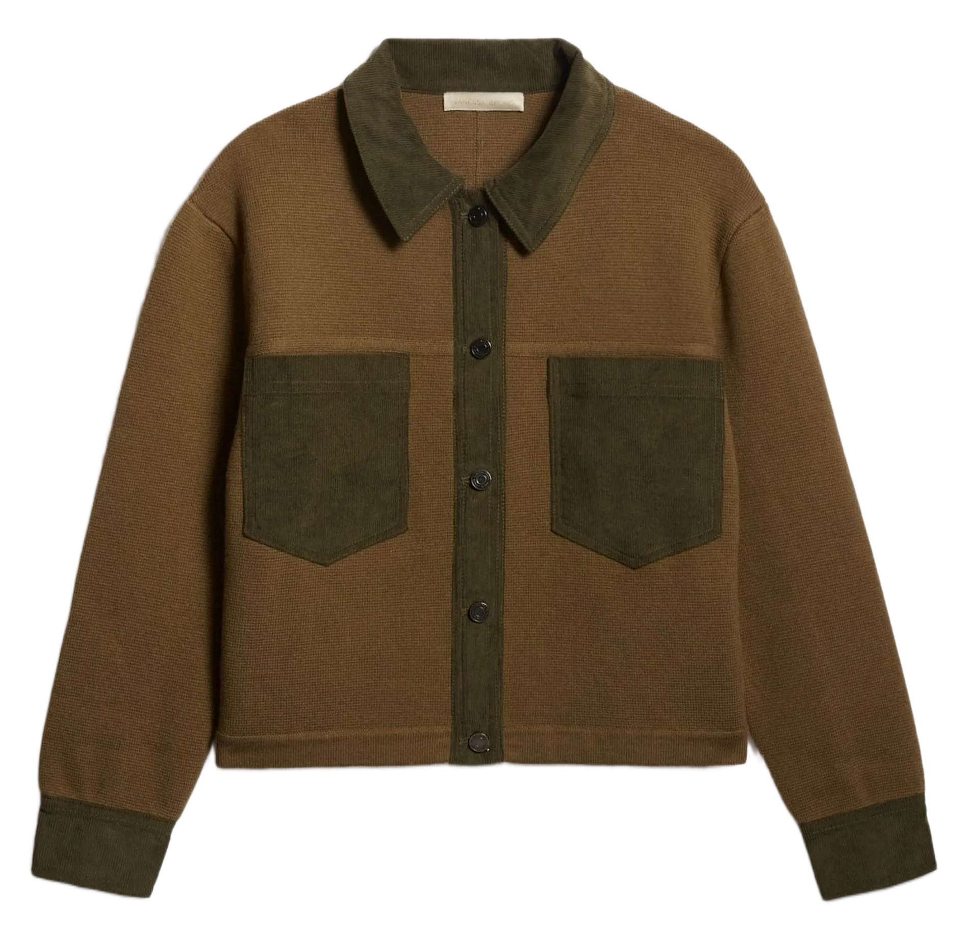 Veste droite col classique en laine mélangée Vert DENVER