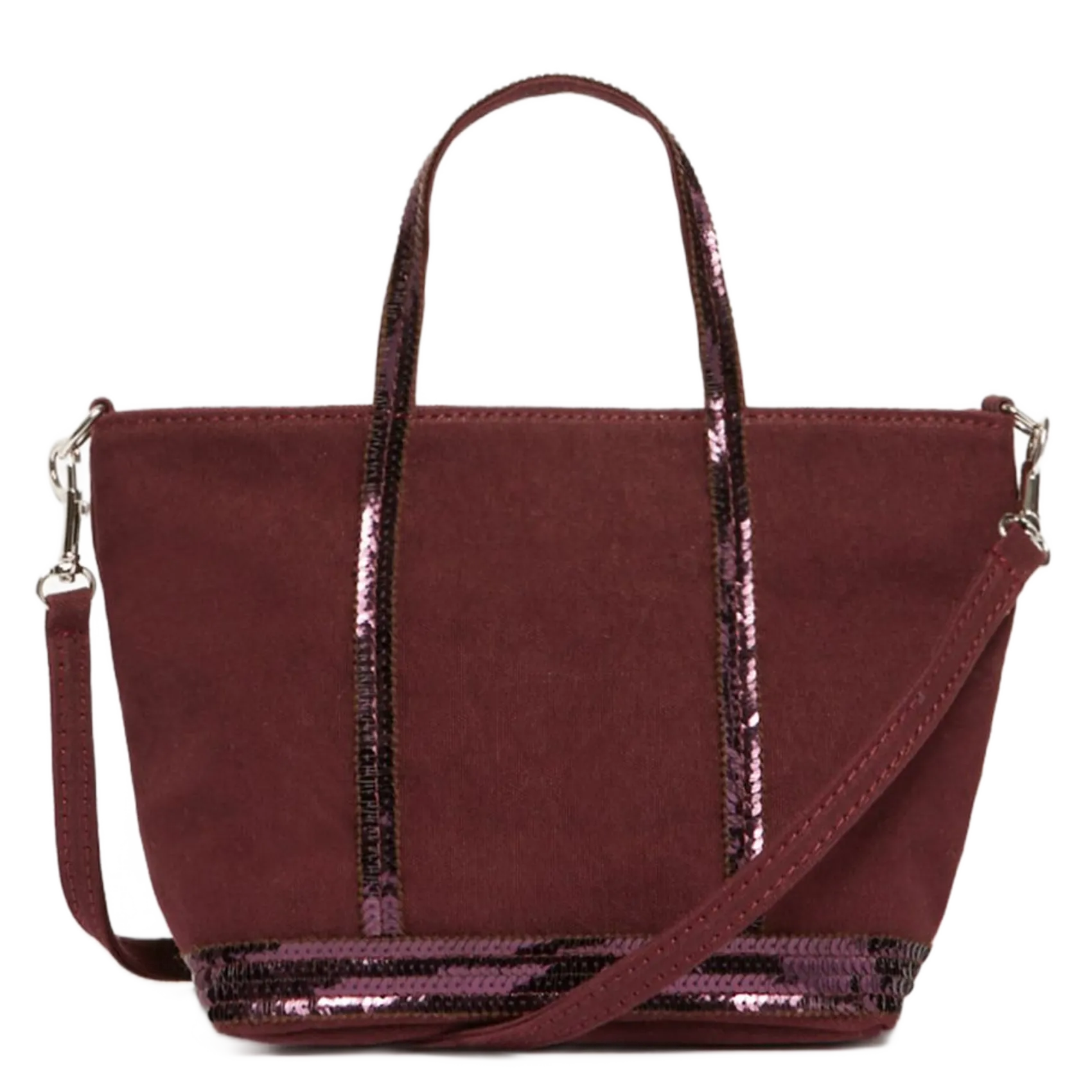 Mini cabas XS à sequins en toile de coton Rouge CABAS XS