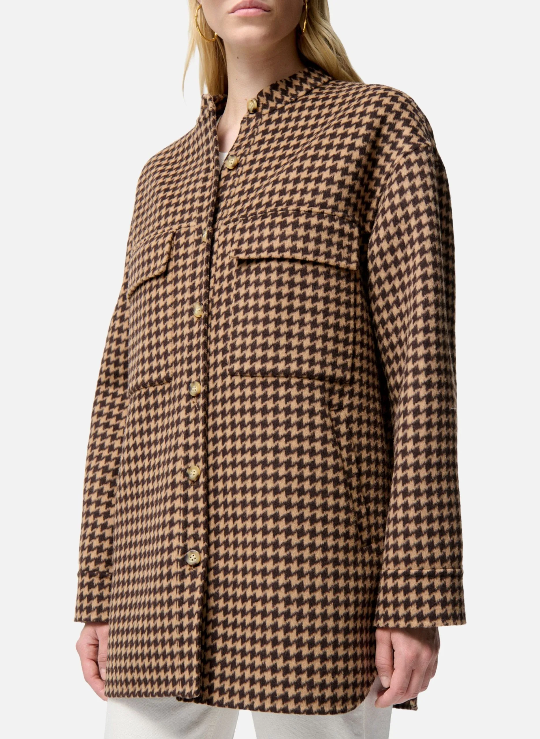 Veste col montant en laine mélangée Multicolore FLORIAN