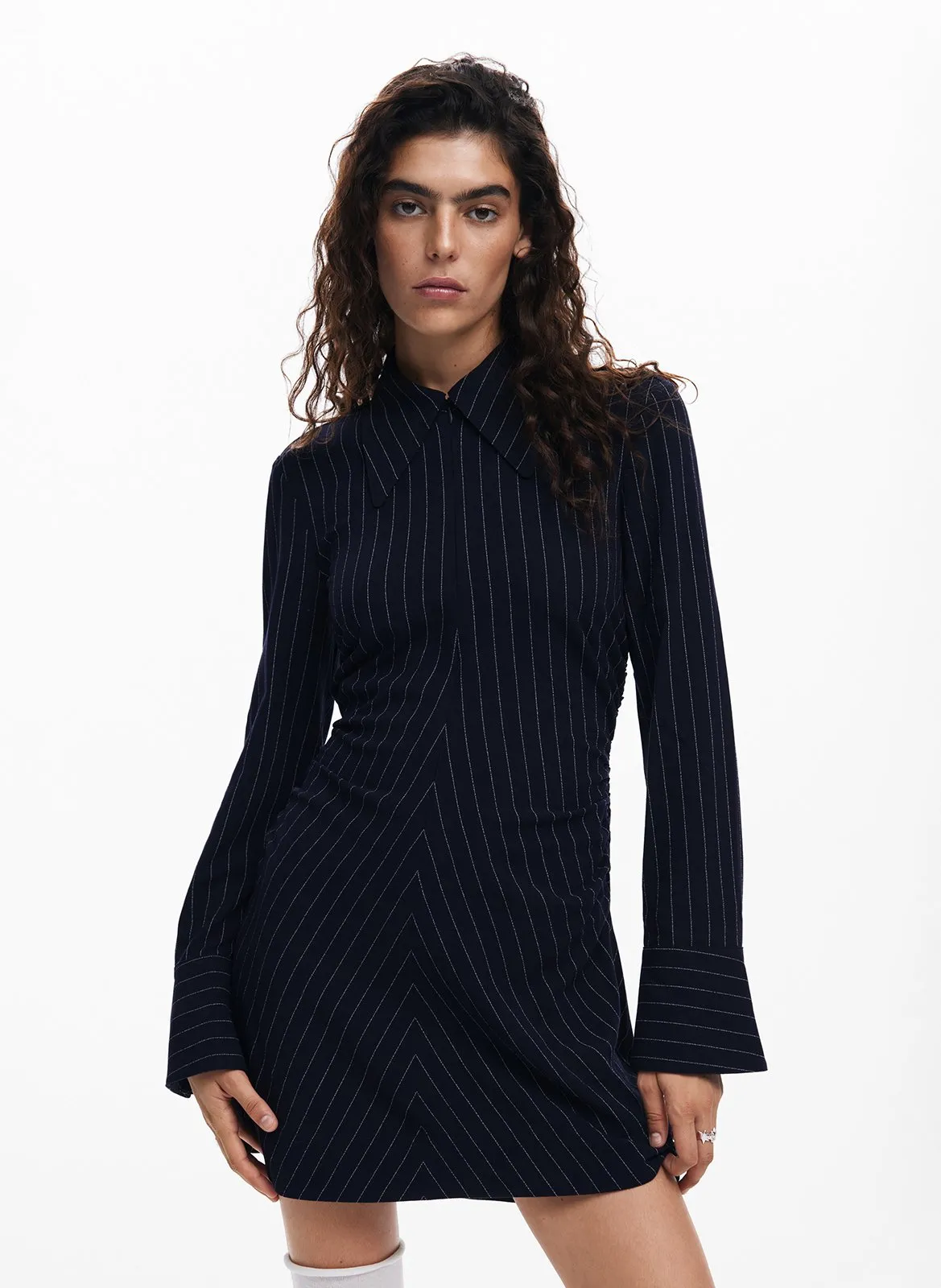 Robe courte col classique Bleu