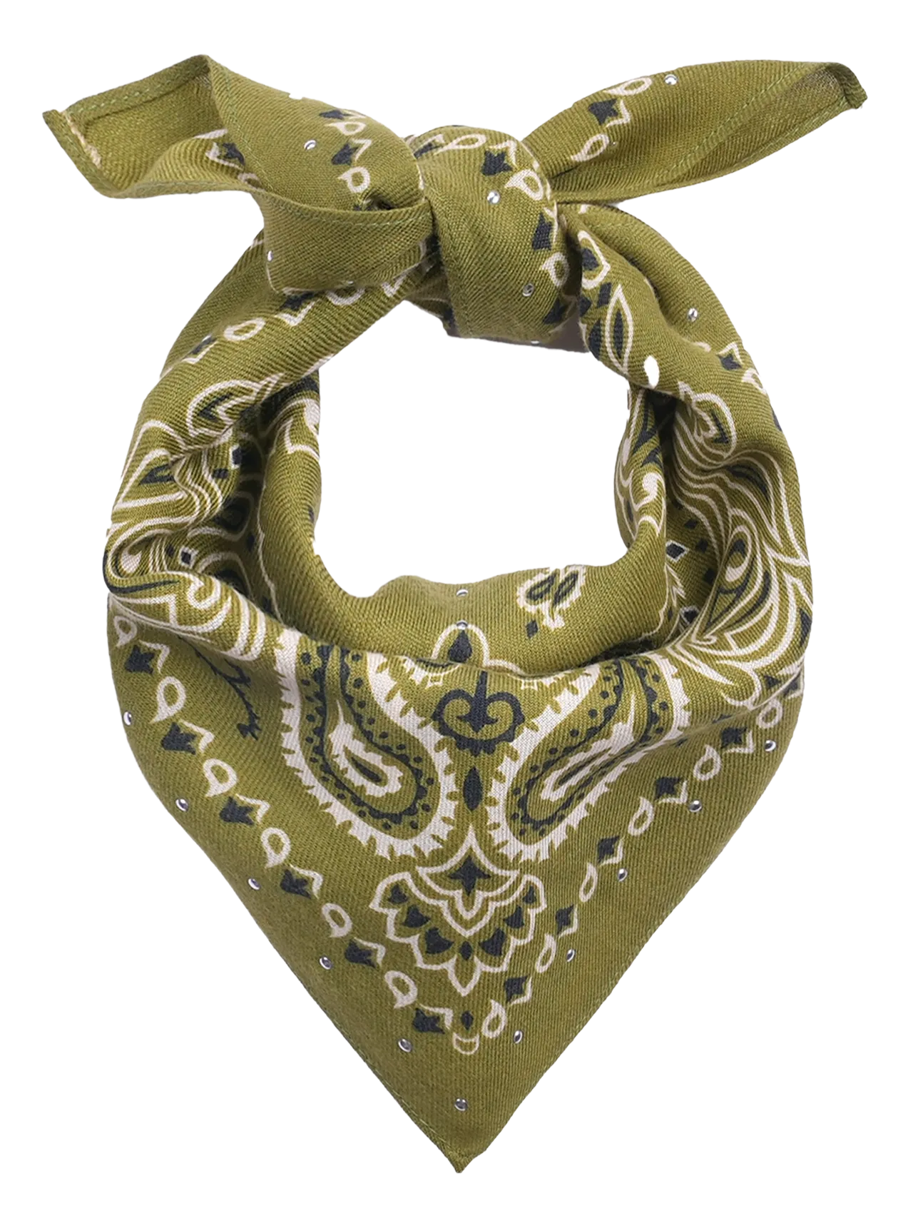 Foulard imprimé bandana Kaki PAISLEY MINI